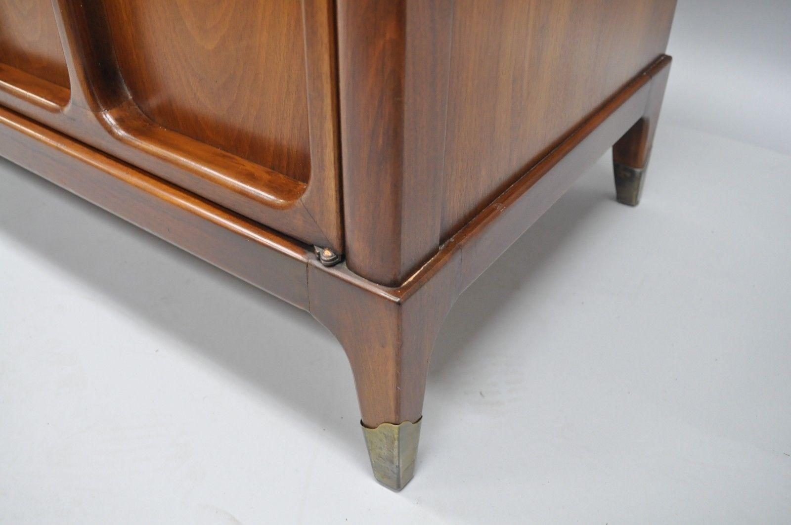 Mid-Century Modern Walnut Credenza Cabinet Sideboard James Mont White Furniture 1