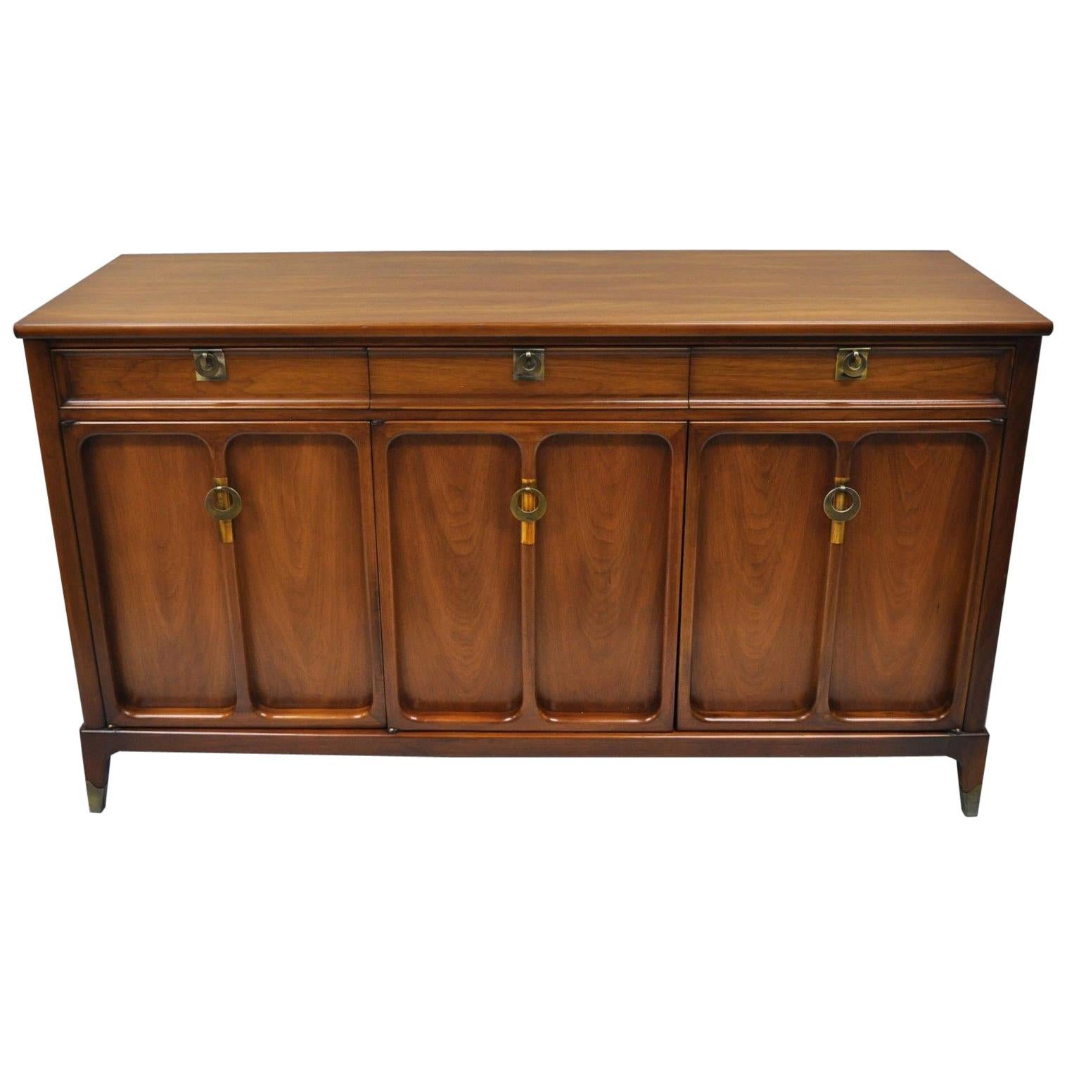 Mid-Century Modern Walnut Credenza Cabinet Sideboard James Mont White Furniture