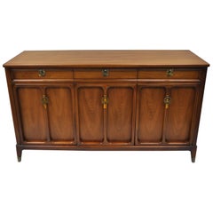 Mid-Century Modern Walnut Credenza Cabinet Sideboard James Mont White Furniture