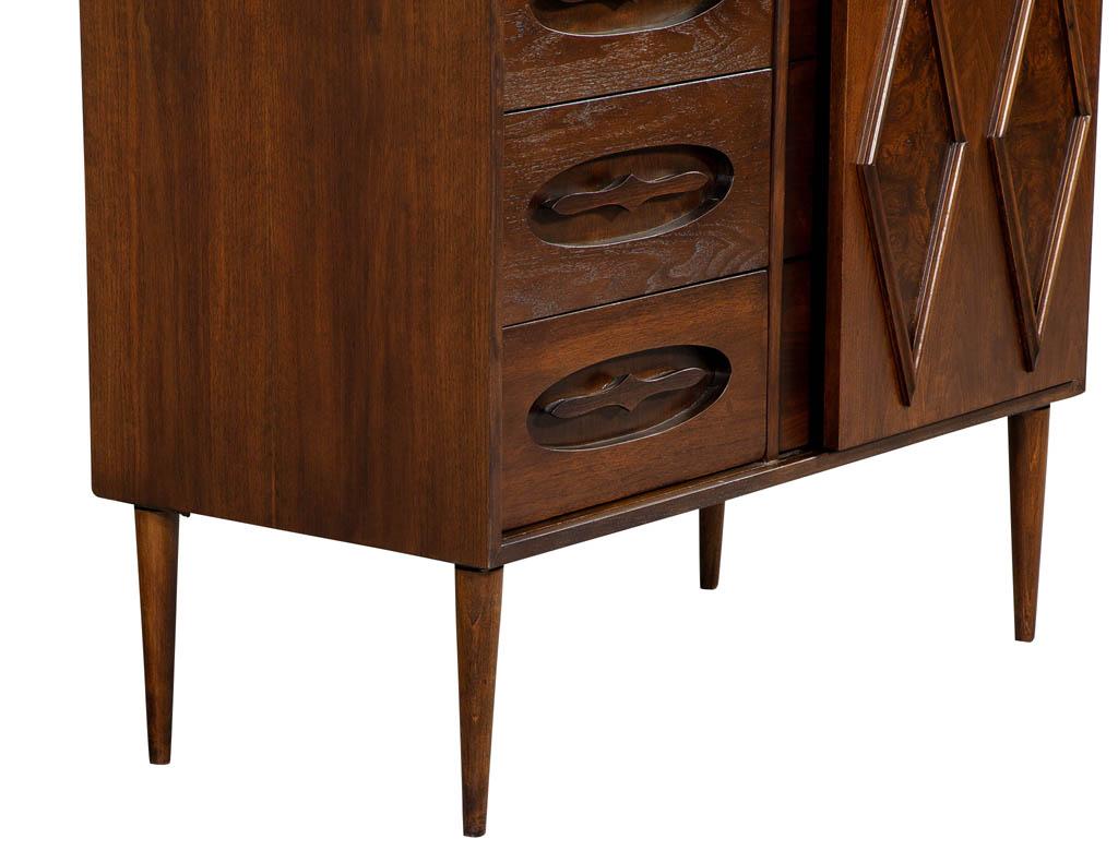 Mid-Century Modern Walnut Credenza Chest Cabinet 5