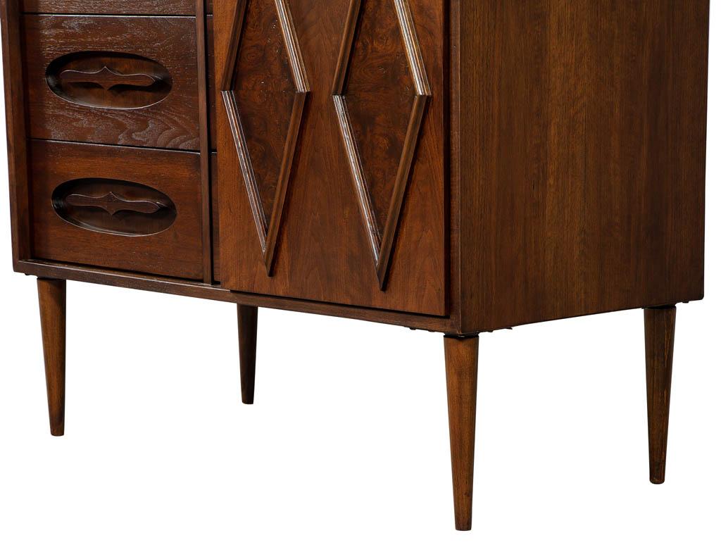 Mid-Century Modern Walnut Credenza Chest Cabinet 1