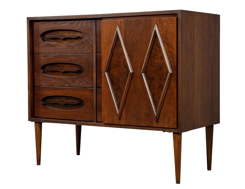 Mid-Century Modern Walnut Credenza Chest Cabinet 2