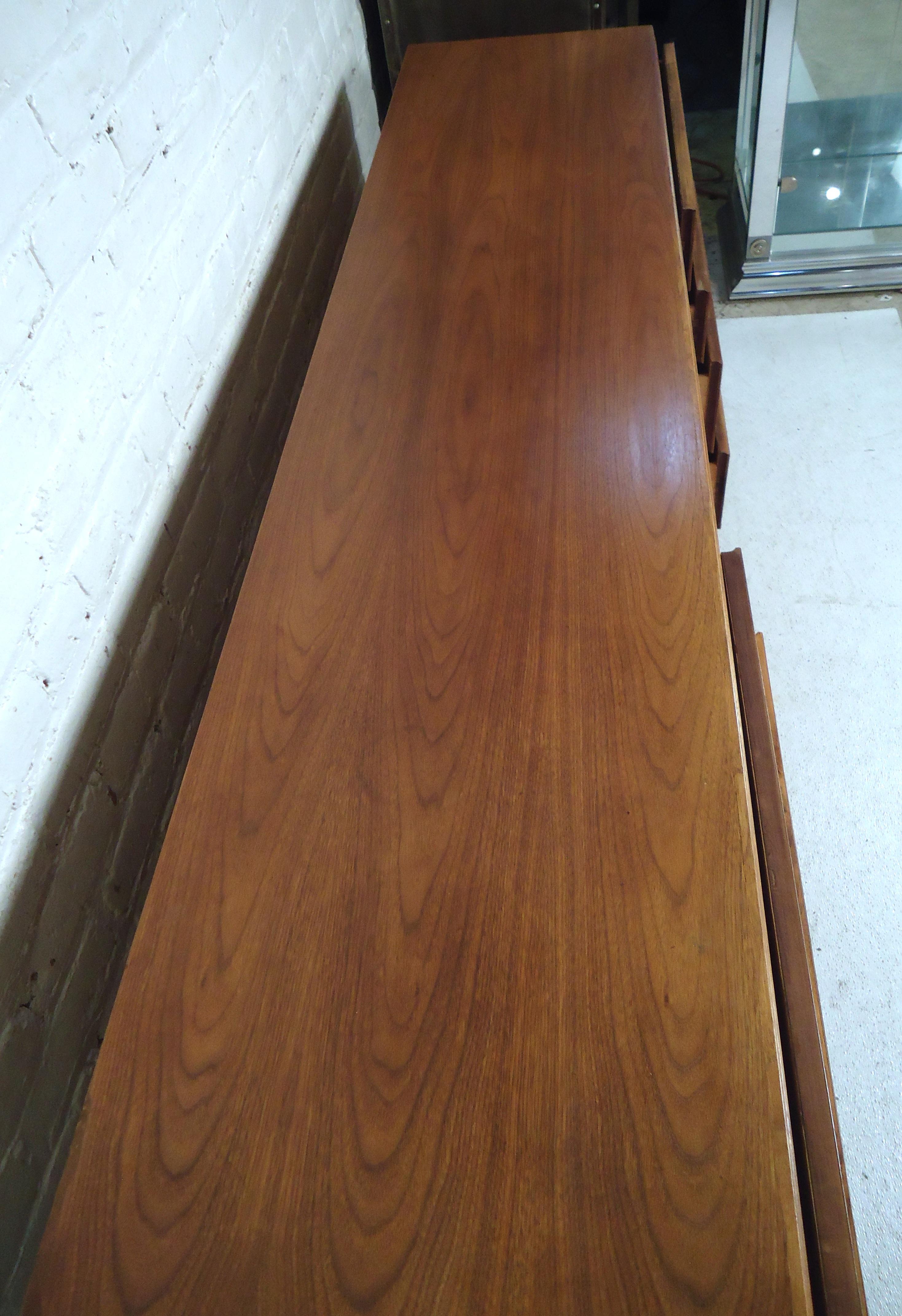 Wood Mid-Century Modern Walnut Credenza