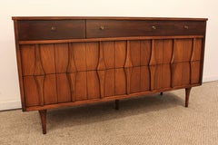 Mid-Century Modern Walnut Credenza on Pencil Legs