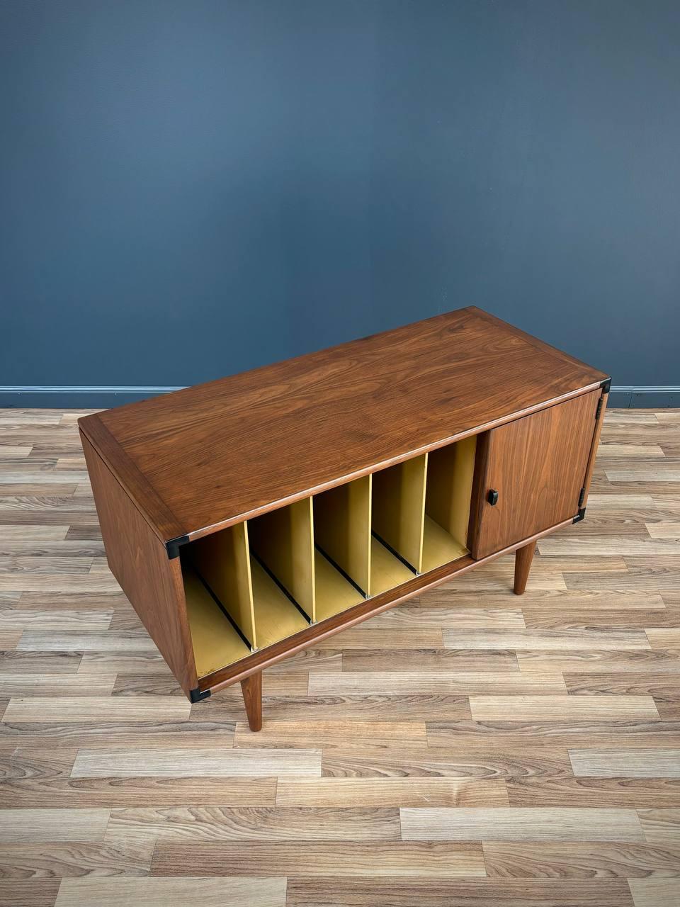 mid century modern walnut credenza