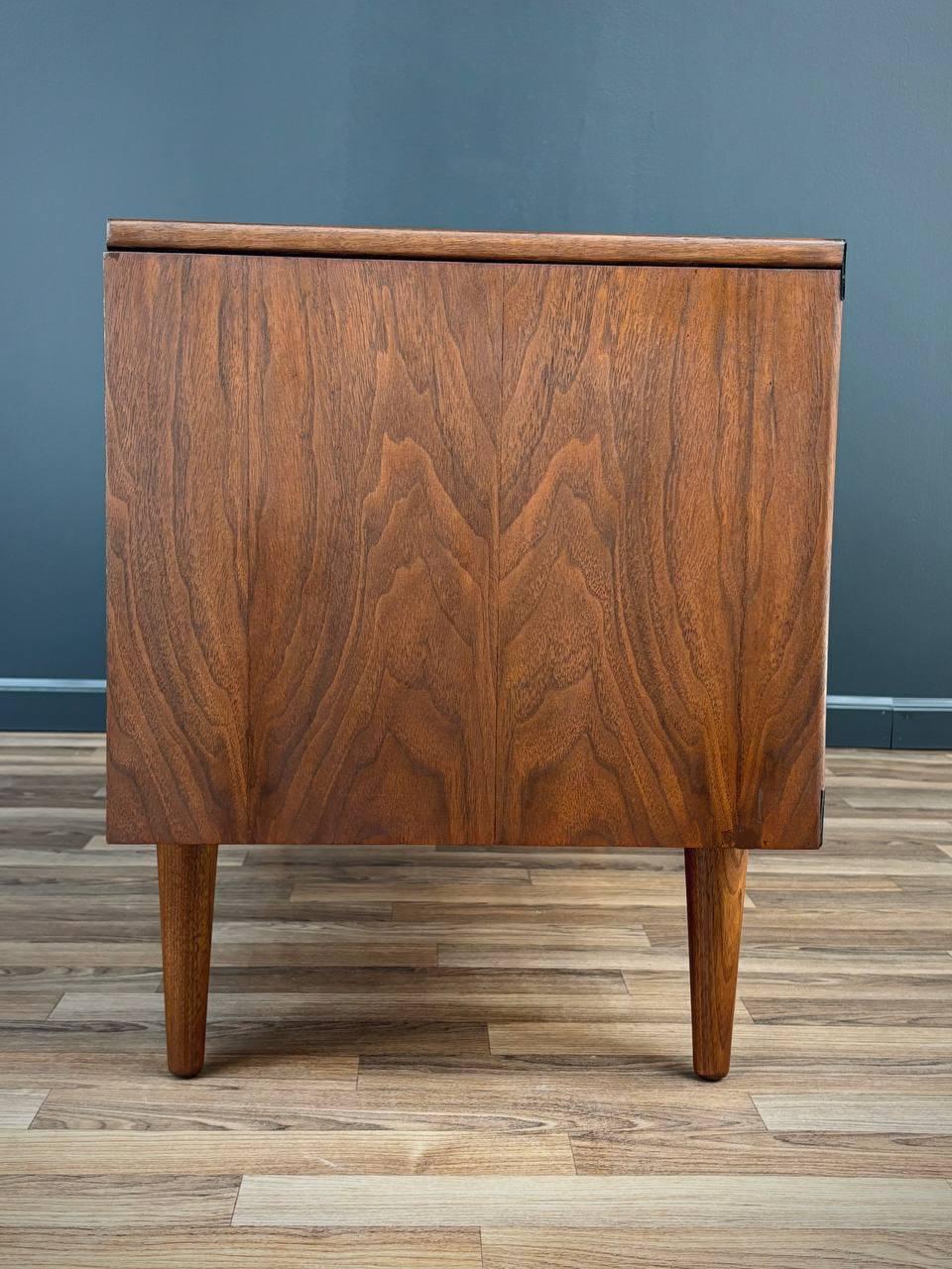 Mid-20th Century Mid-Century Modern Walnut Credenza with Records / Magazine Case