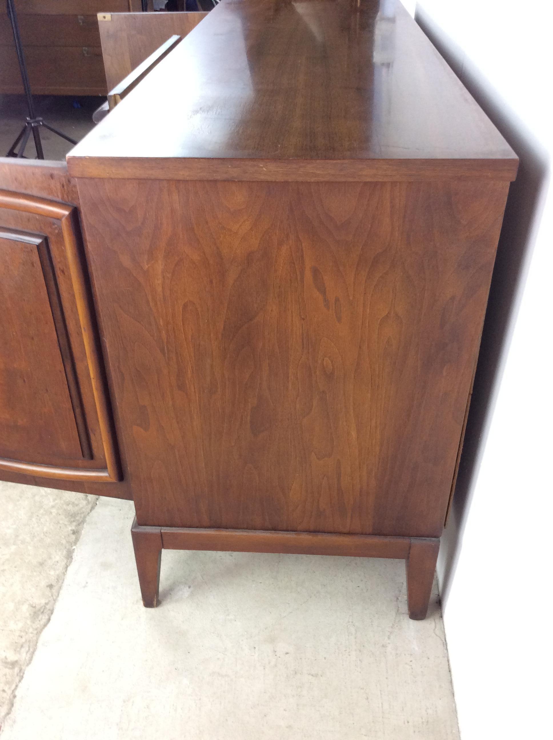 Mid Century Modern Walnut Credenza with Two Cabinets For Sale 6