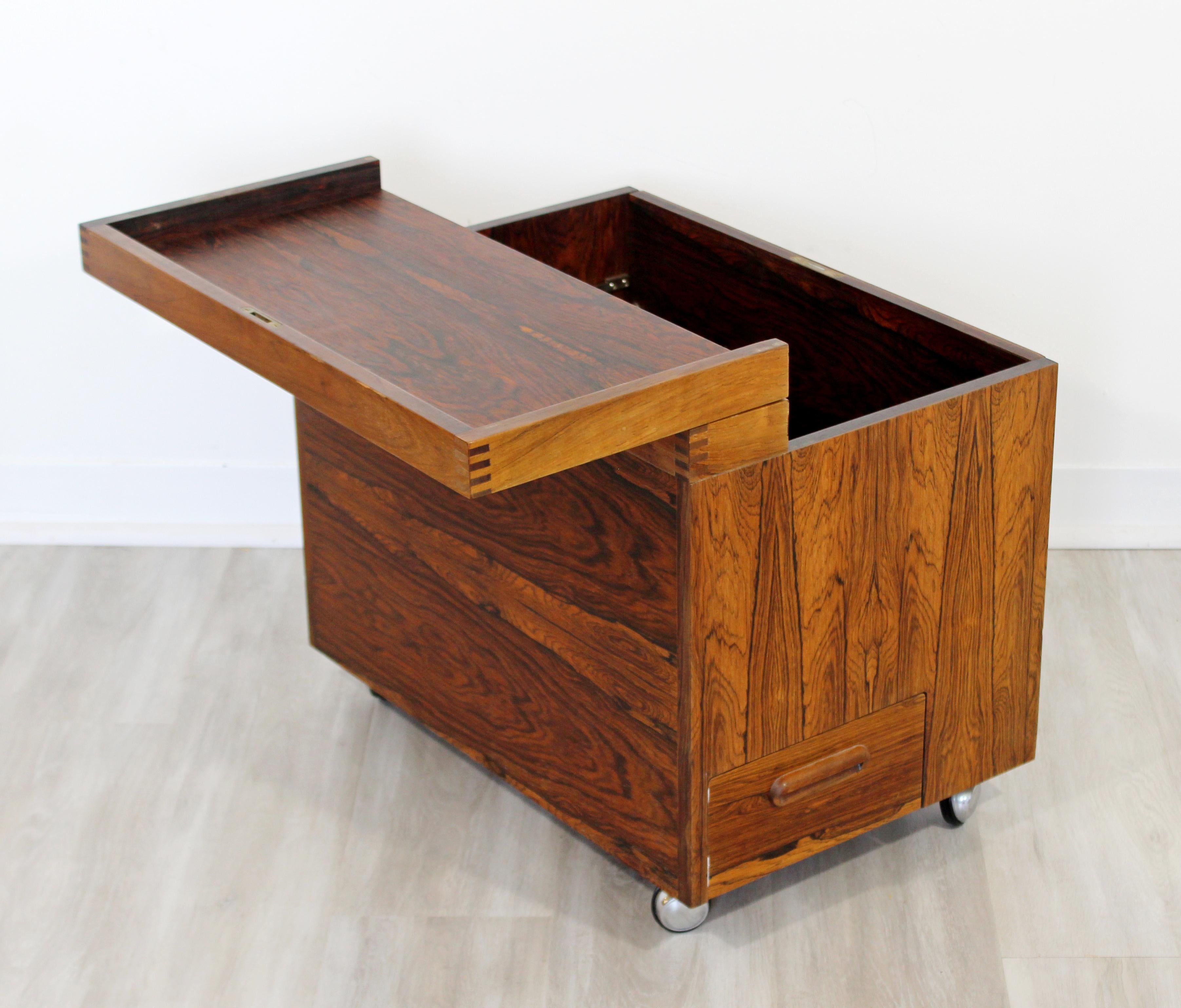 Mid-Century Modern Rosewood Cube Mini Bar Rolf Hesland Haug Snekkeri Norway, 60s 2