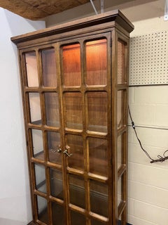 Mid-Century Modern Walnut Curio Display Cabinet Vitrine by Drexel