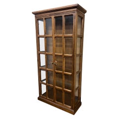Mid-Century Modern Walnut Curio Display Cabinet Vitrine by Drexel