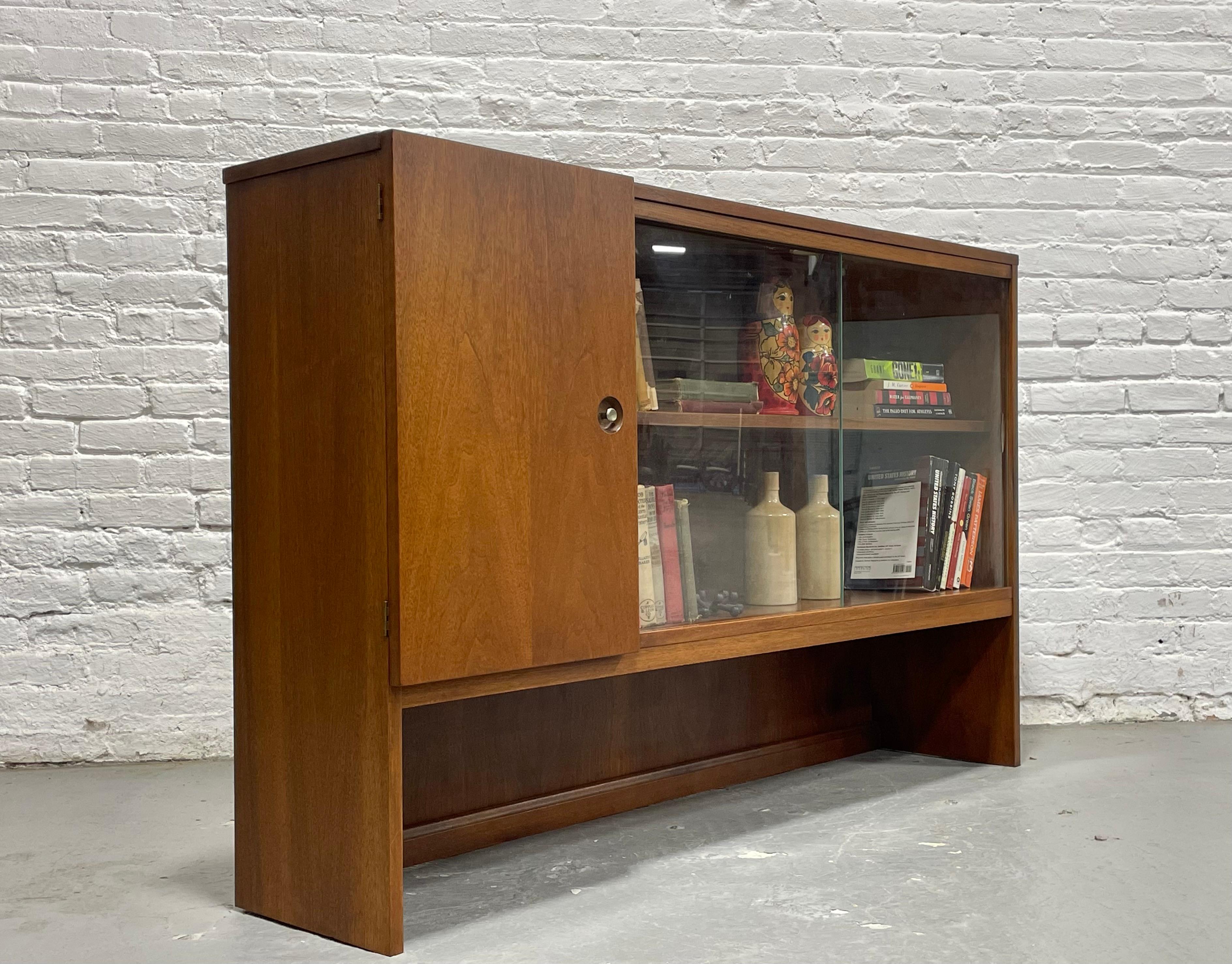 Mid Century MODERN Walnut DANISH BOOKCASE / Hutch, c. 1960's For Sale 5