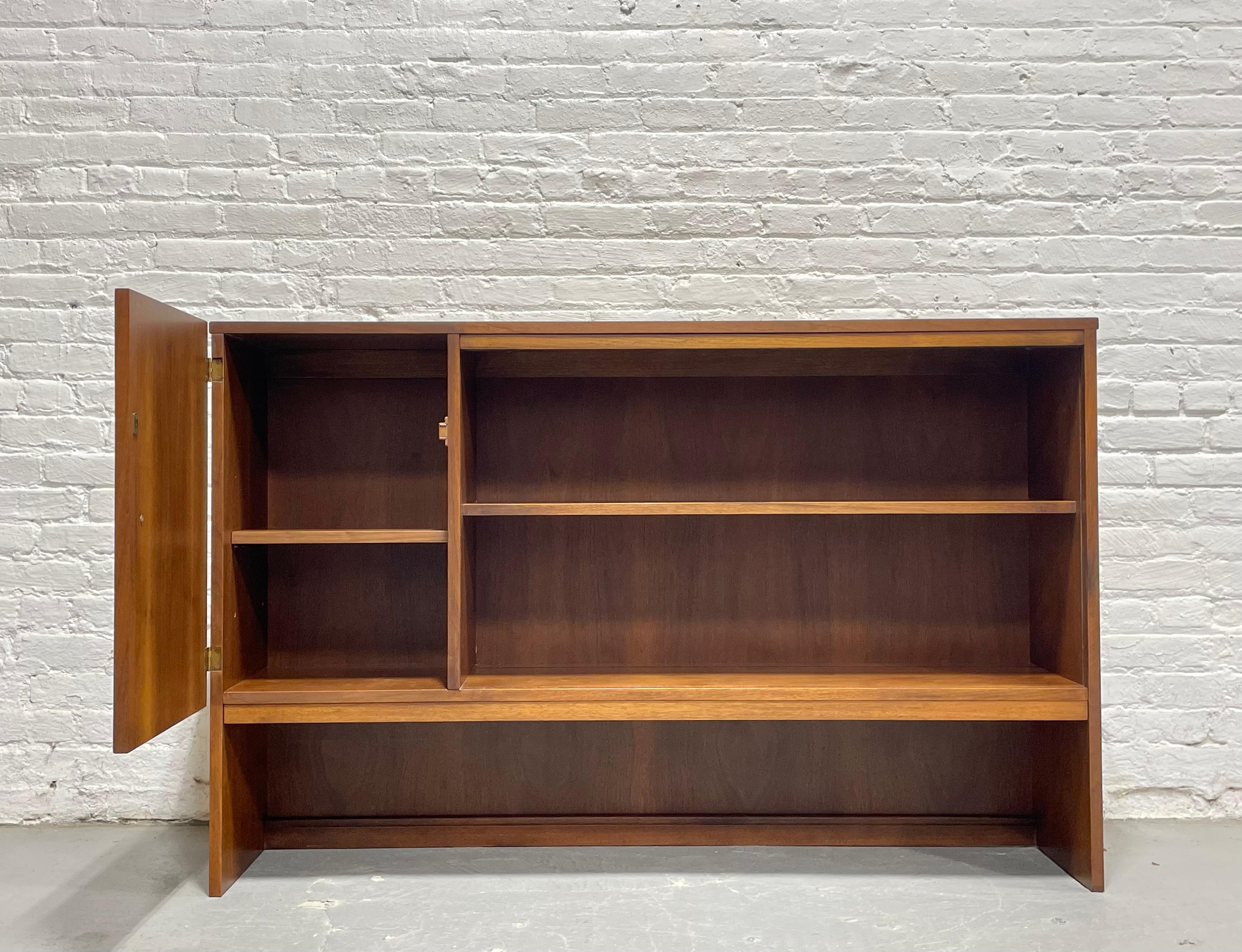 Mid Century MODERN Walnut DANISH BOOKCASE / Hutch, c. 1960's In Good Condition For Sale In Weehawken, NJ