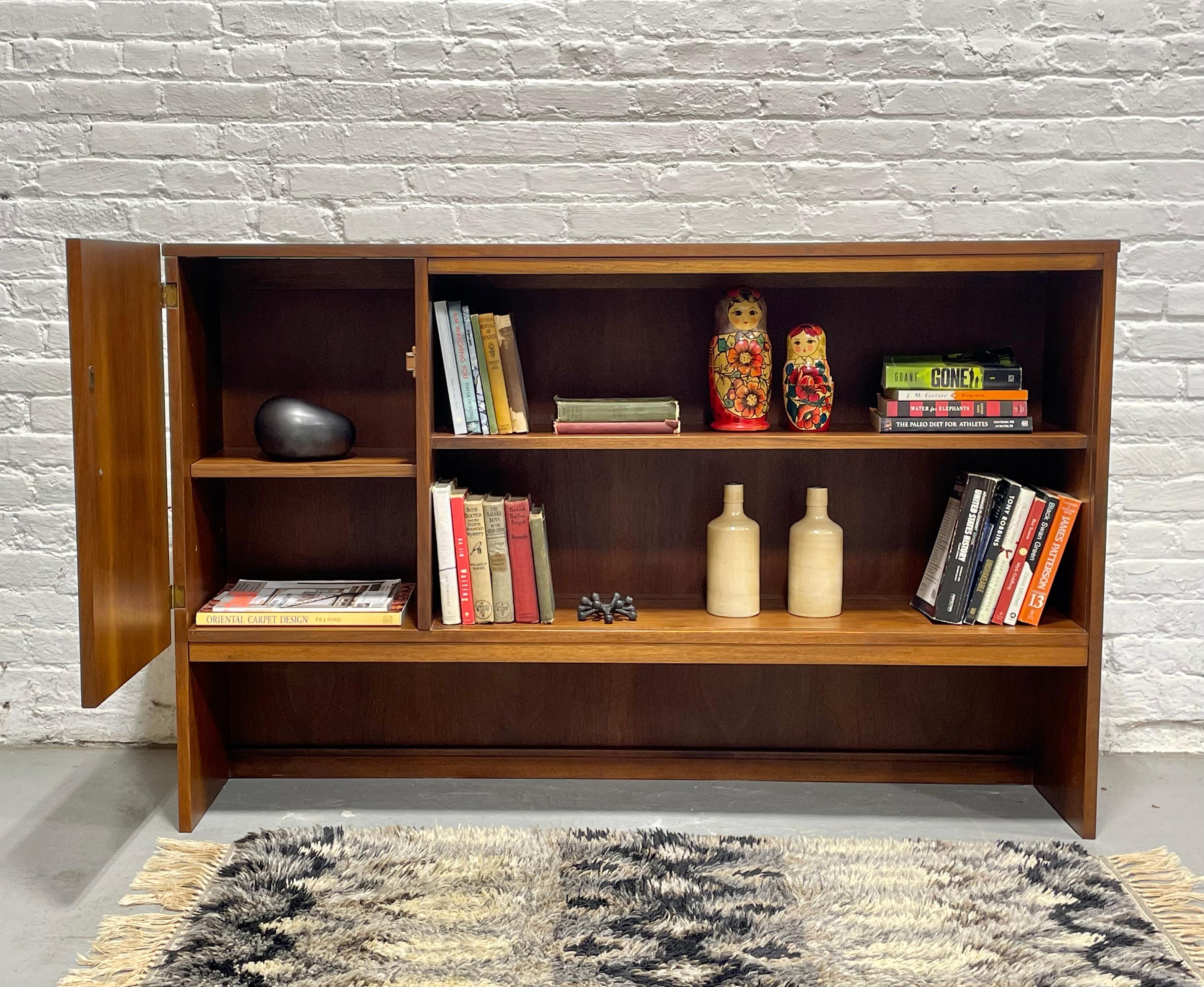Mid Century MODERN Walnut DANISH BOOKCASE / Hutch, c. 1960's For Sale 1