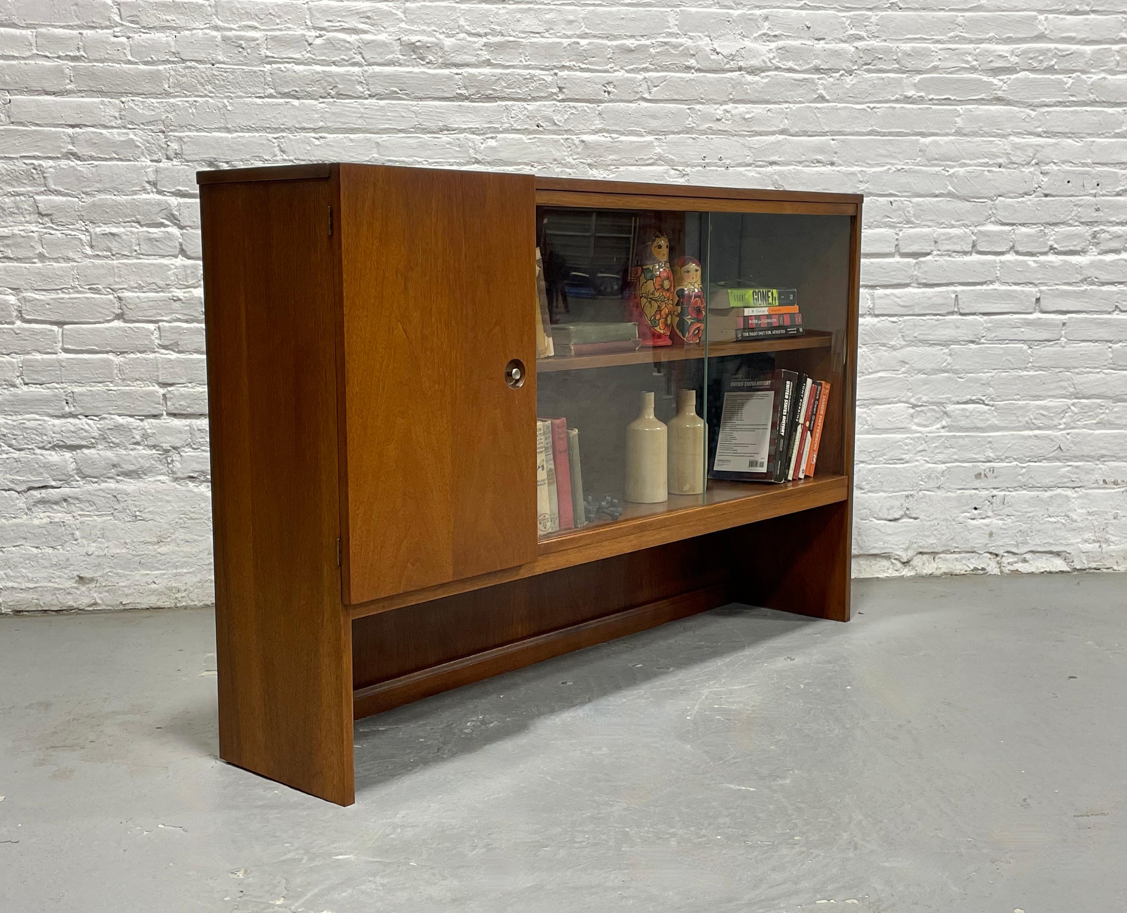 Mid Century MODERN Walnut DANISH BOOKCASE / Hutch, c. 1960's For Sale 2