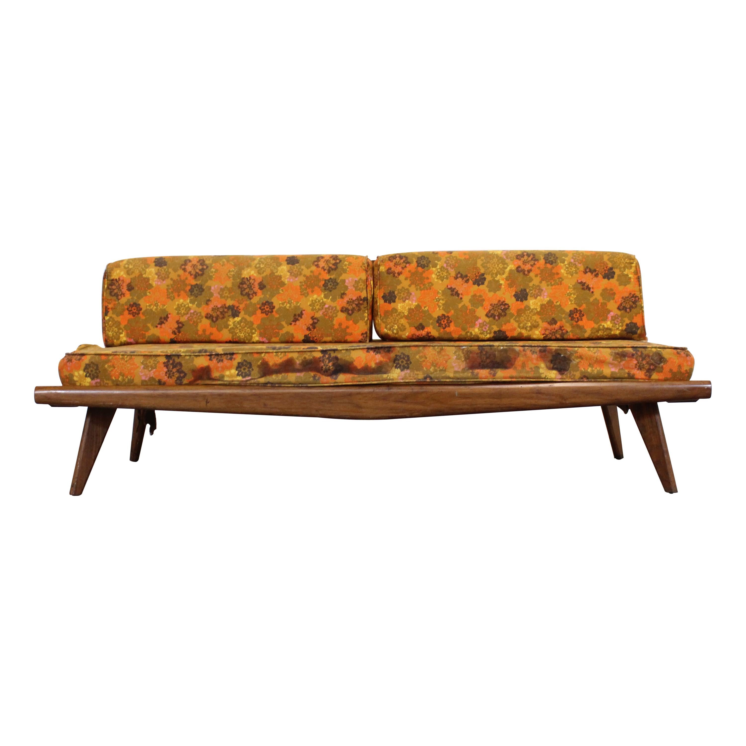 Mid-Century Modern Walnut Daybed/Sofa