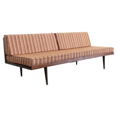 Mid-Century Modern Walnut Daybed/Sofa on Pencil Legs
