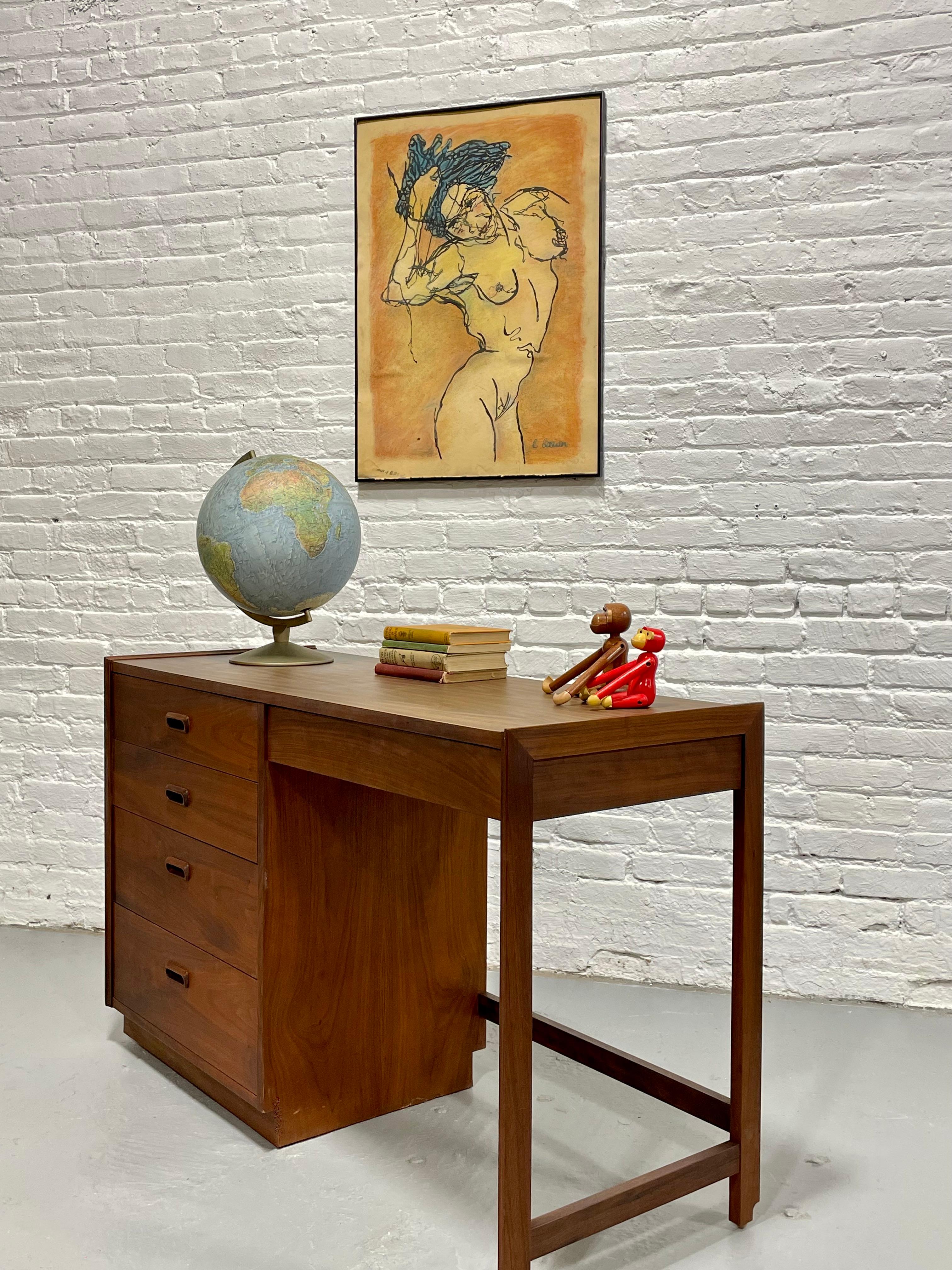 Mid Century MODERN WALNUT DESK by Founders Furniture Co., c. 1960's For Sale 4