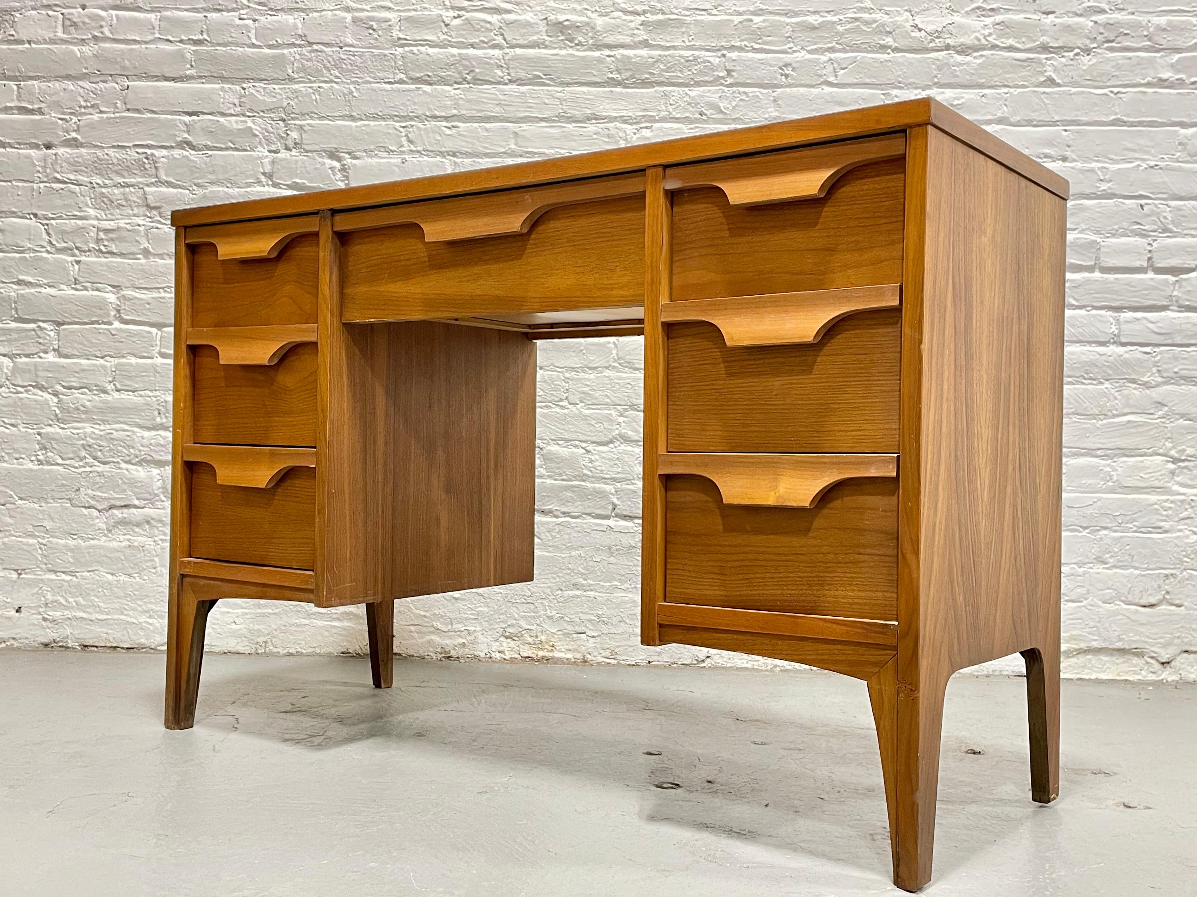 Walnut Mid Century MODERN WALNUT DESK by Johnson Carper, c. 1960s