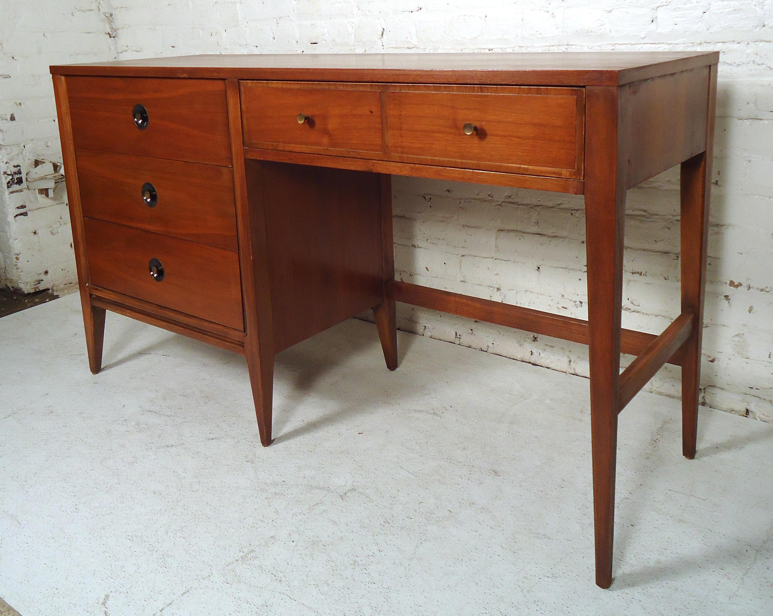 mid century modern walnut desk