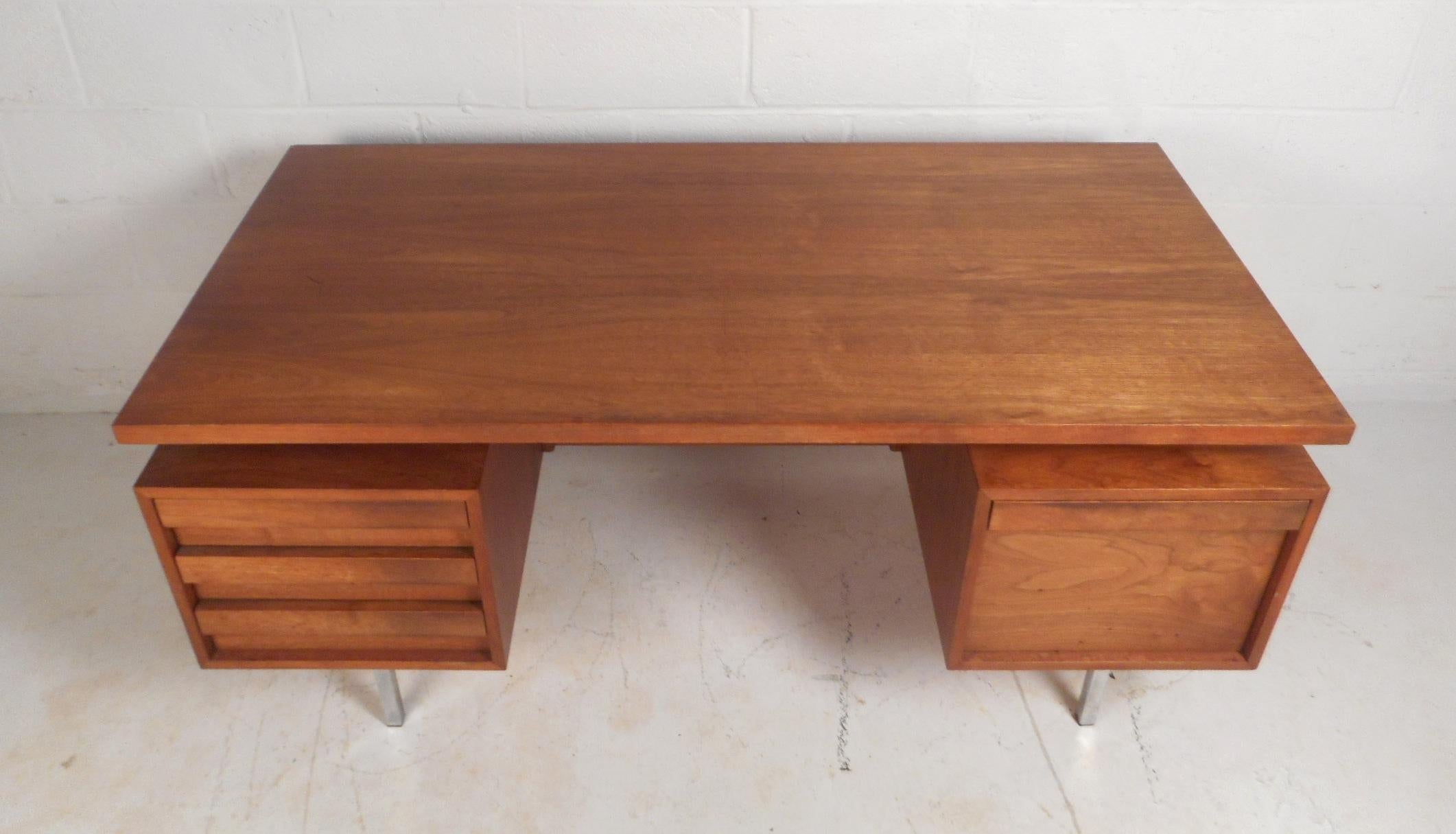 Mid-Century Modern Walnut Desk 1