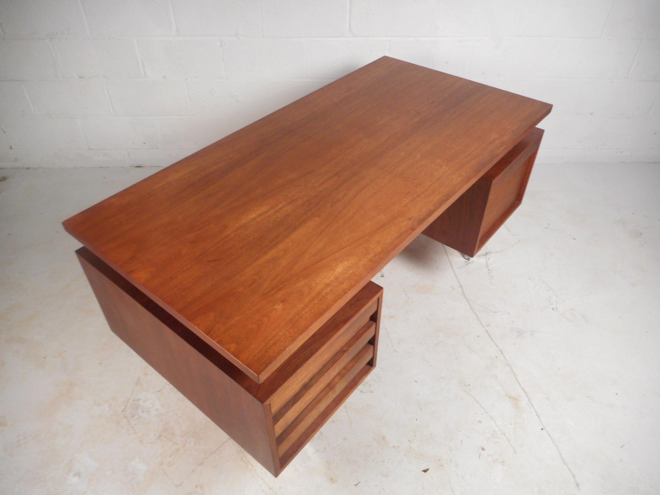 Mid-Century Modern Walnut Desk 2
