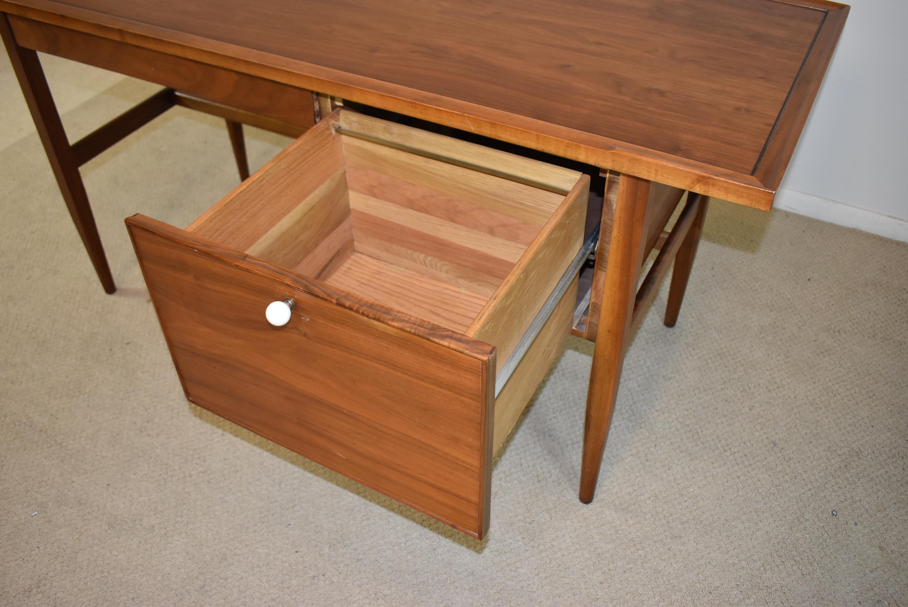 North American Mid Century Modern Walnut Desk Kipp Stewart for Drexel