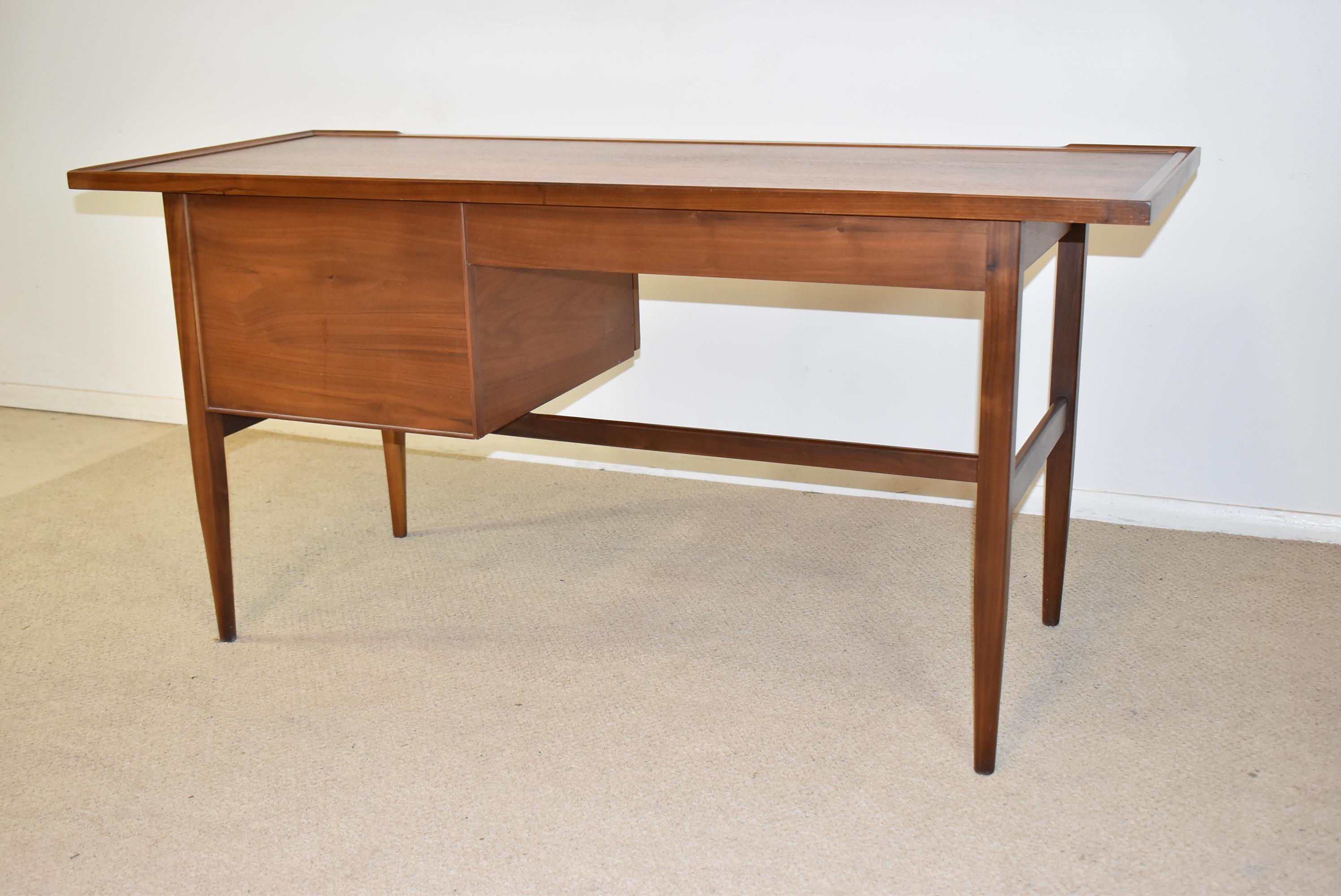 20th Century Mid Century Modern Walnut Desk Kipp Stewart for Drexel