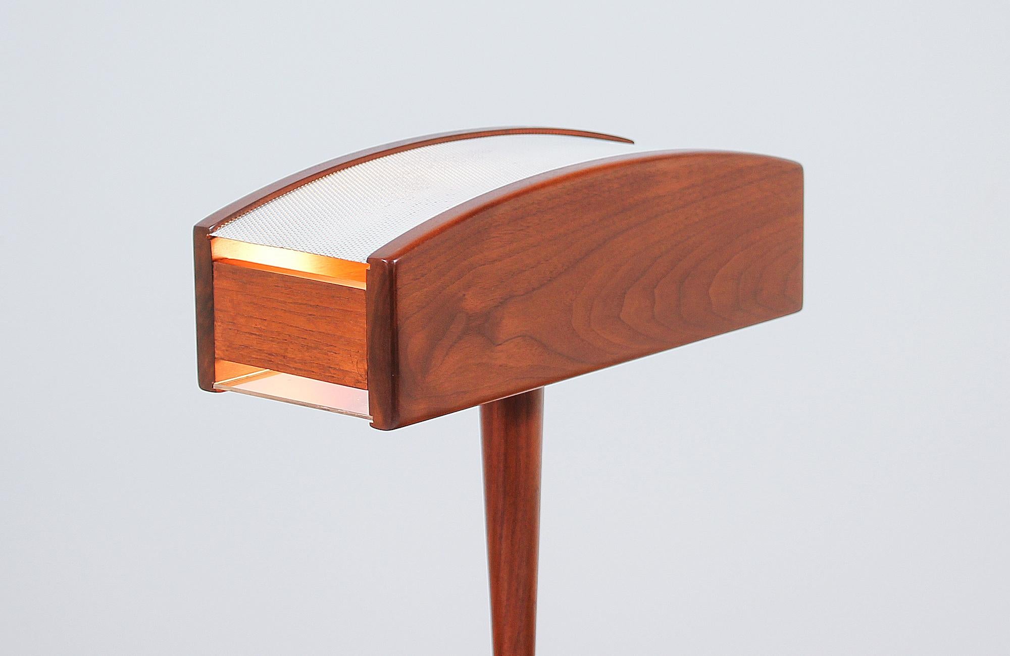 Metal Mid-Century Modern Walnut Desk Lamp