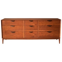 Mid-Century Modern Walnut Dillingham Triple Dresser