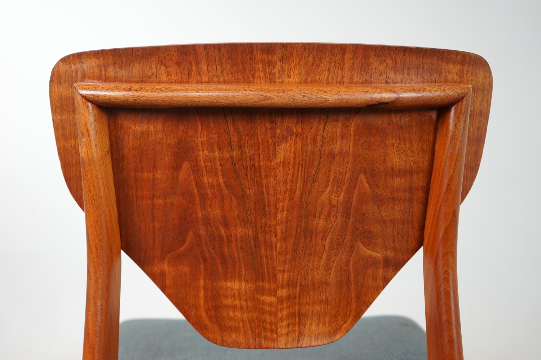 Upholstery Mid-Century Modern Walnut Dining Chair