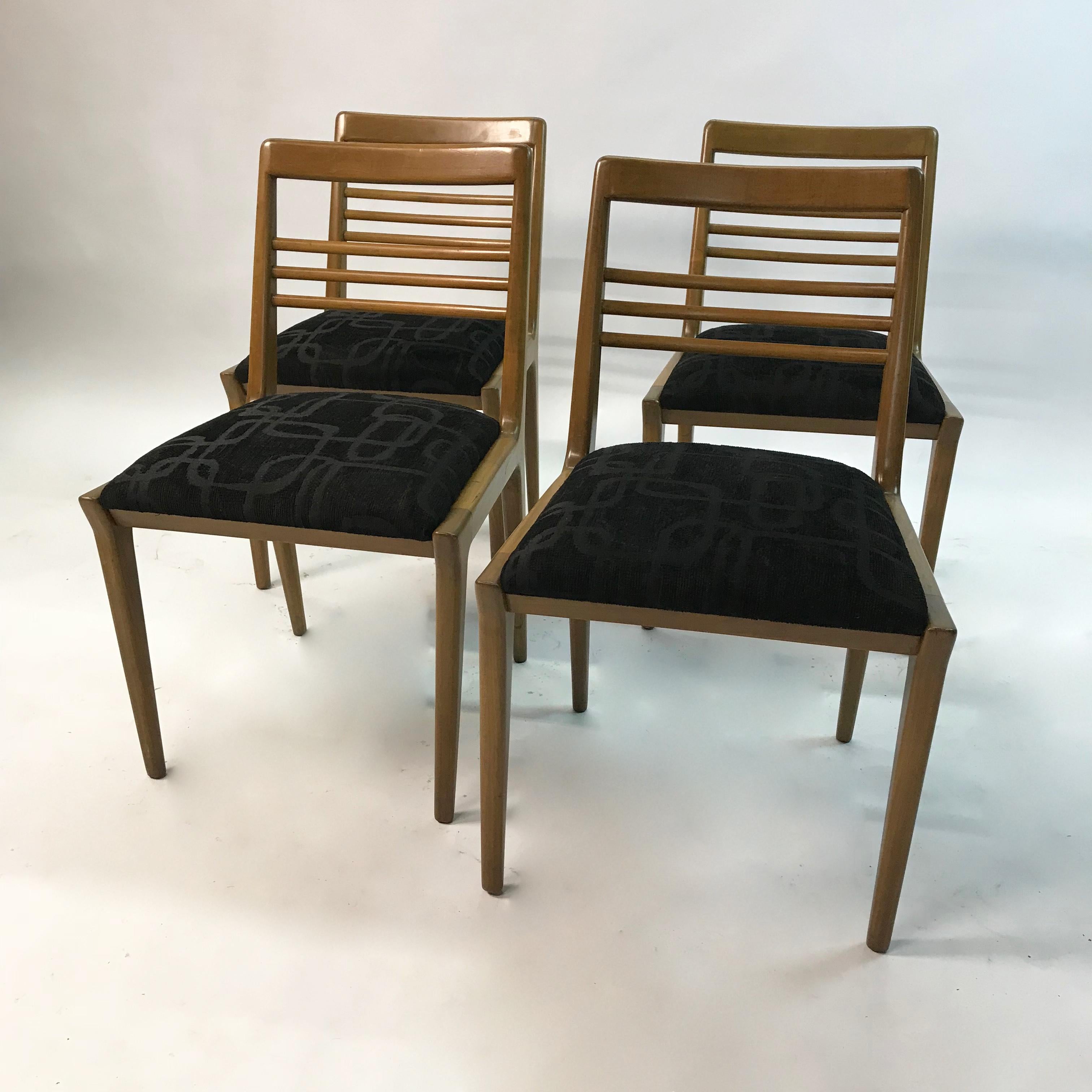 American Mid-Century Modern Walnut Dining Chair Set by Kipp Stewart for Drexel