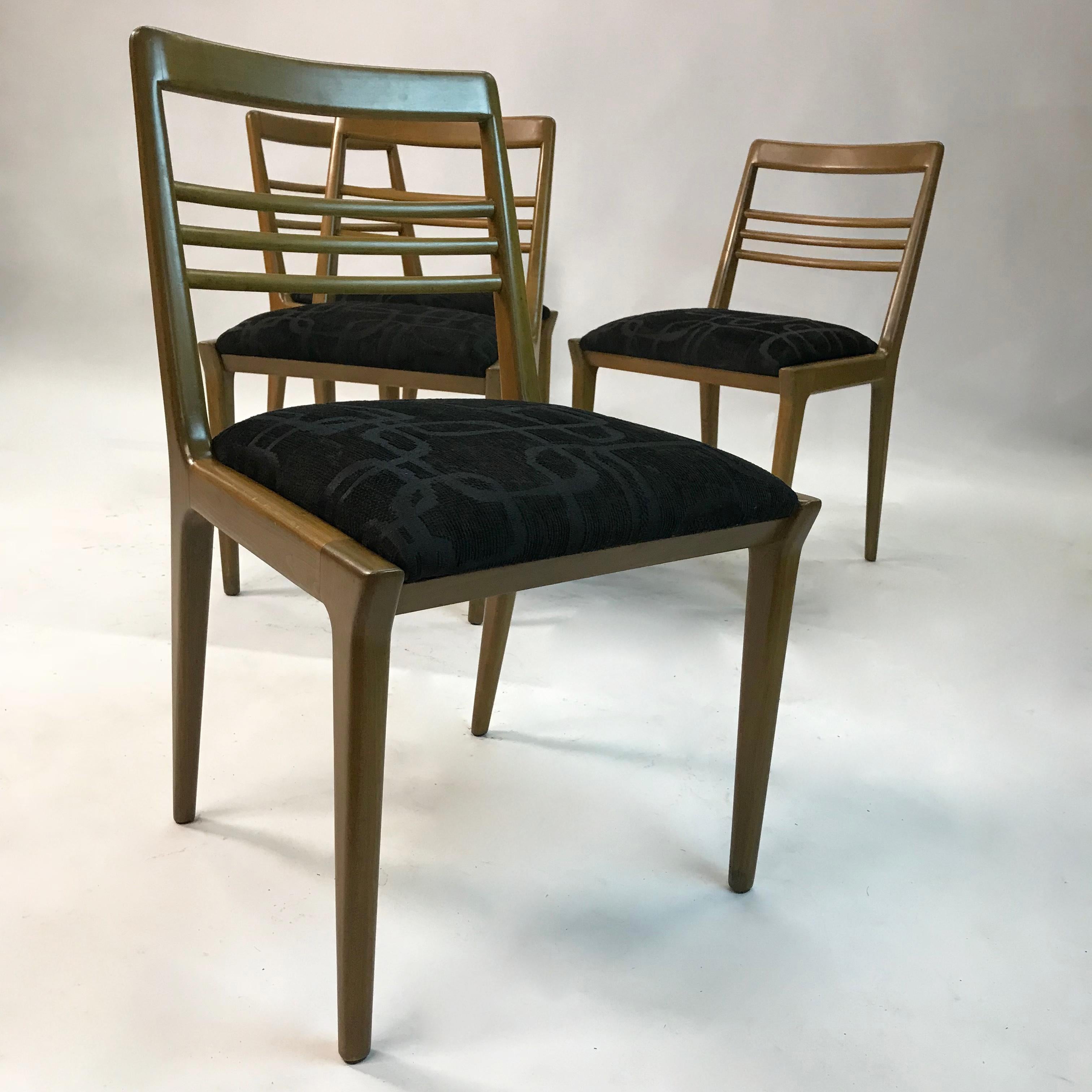 Mid-Century Modern Walnut Dining Chair Set by Kipp Stewart for Drexel In Good Condition In Brooklyn, NY