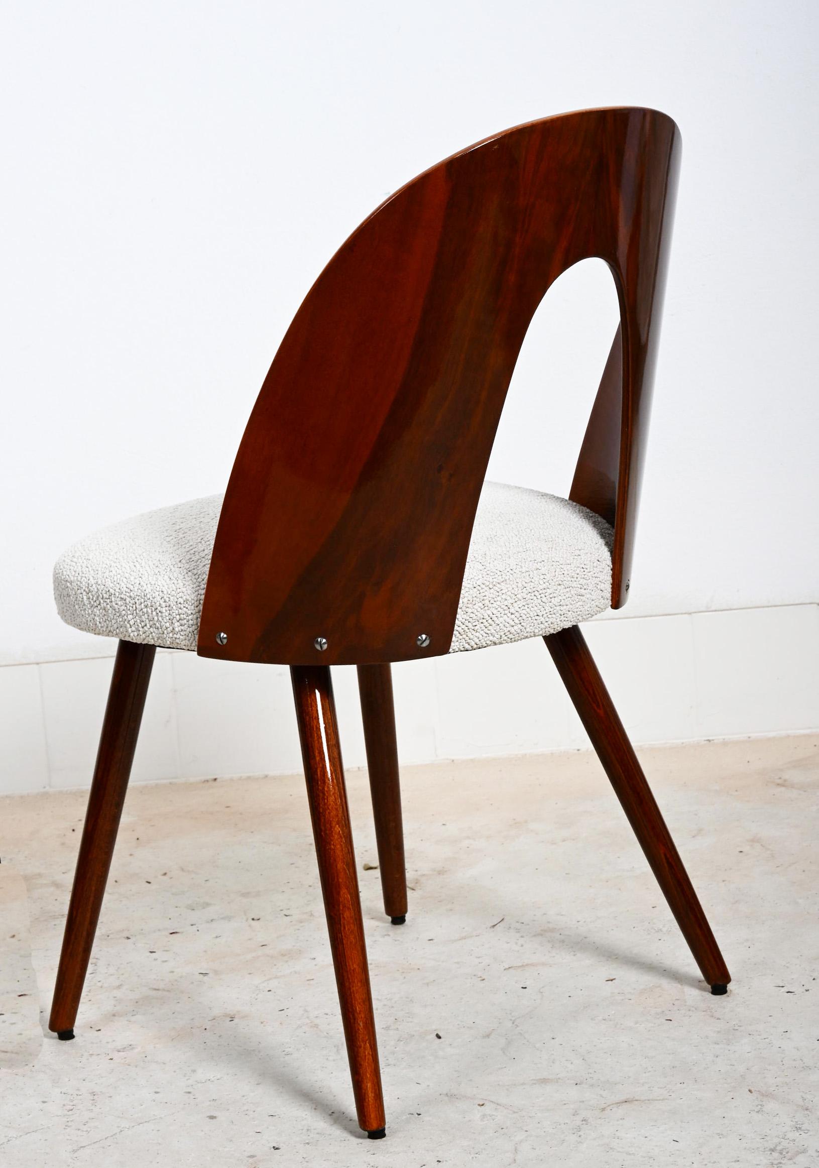 Mid-Century Modern Walnut Dining Chairs by Antonin Suman For Sale 5