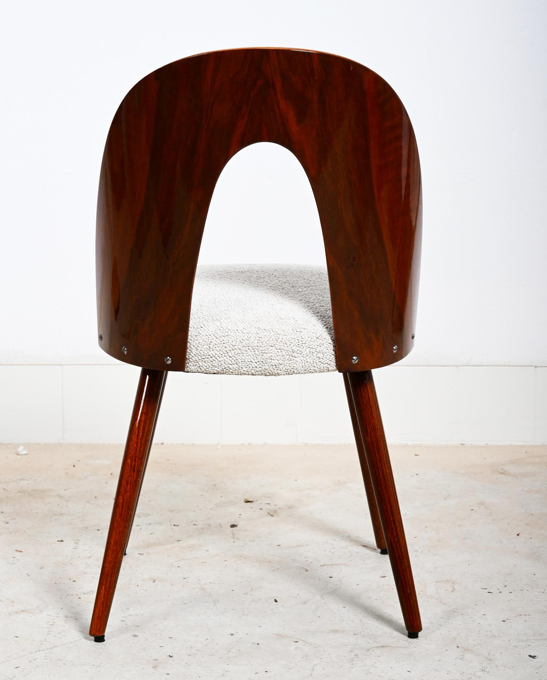 Mid-Century Modern Walnut Dining Chairs by Antonin Suman For Sale 6