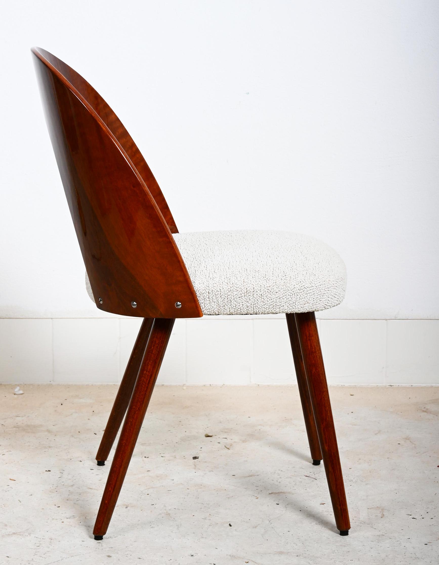 Mid-Century Modern Walnut Dining Chairs by Antonin Suman For Sale 7