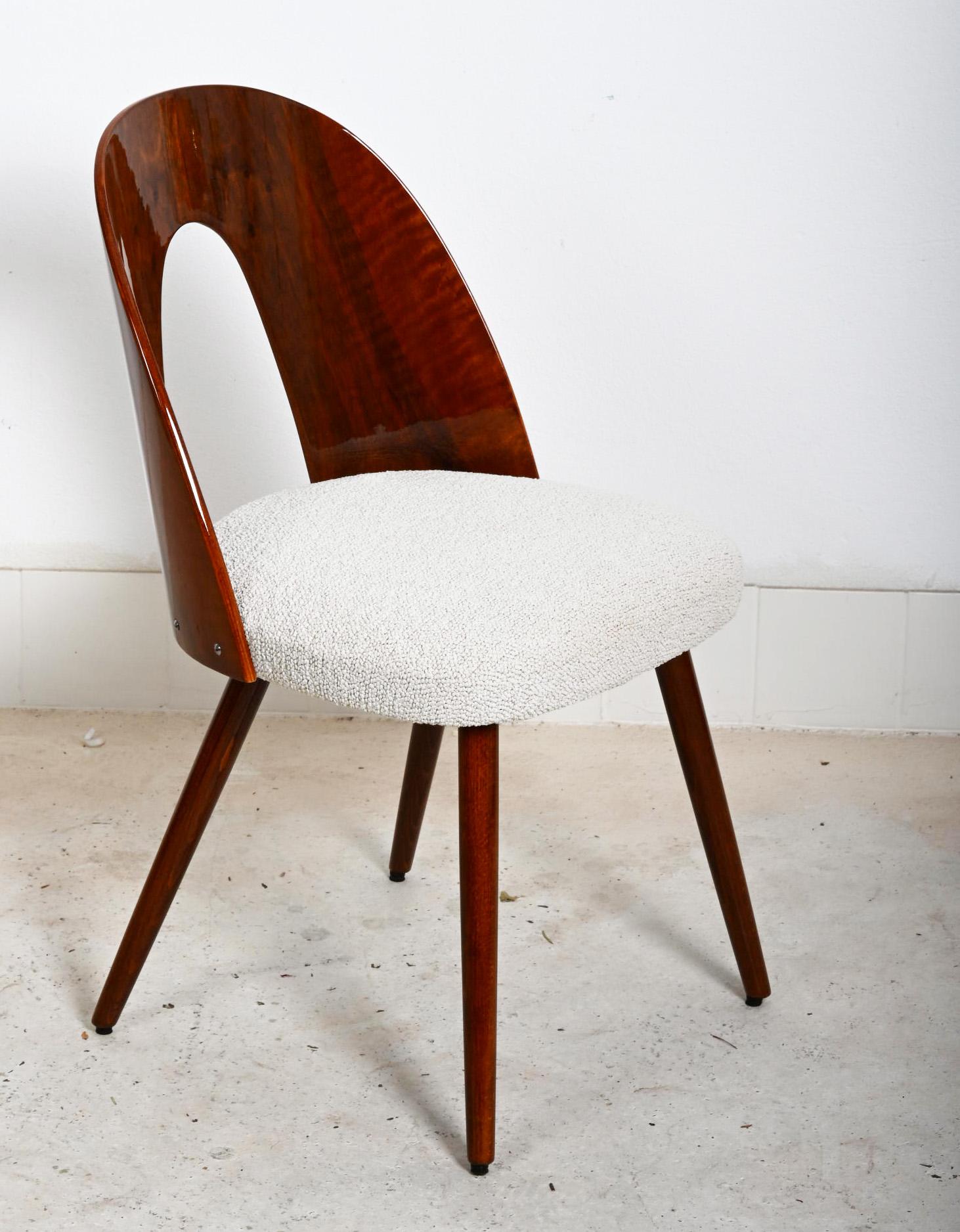 Mid-Century Modern Walnut Dining Chairs by Antonin Suman For Sale 8
