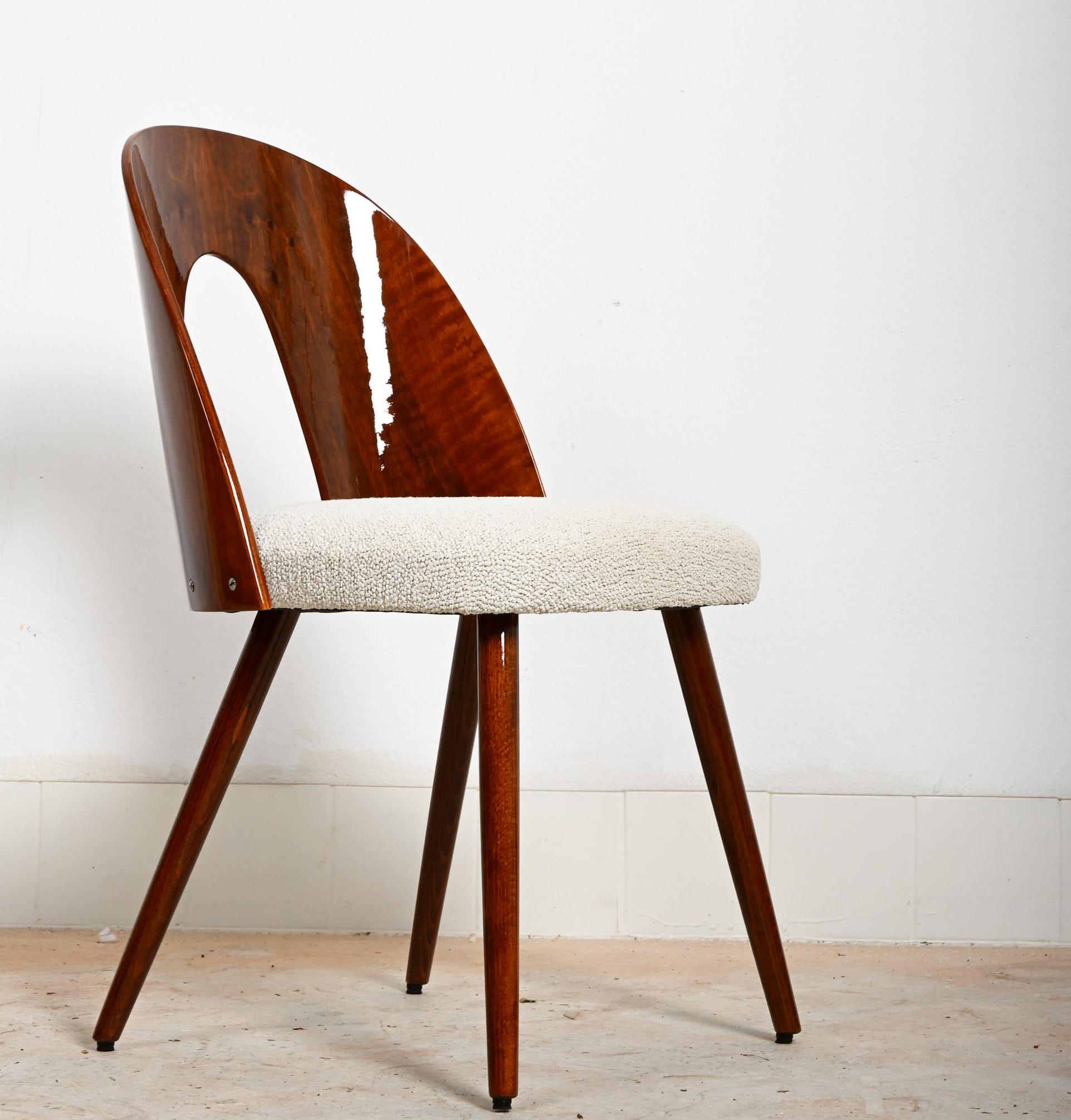Mid-Century Modern Walnut Dining Chairs by Antonin Suman For Sale 9