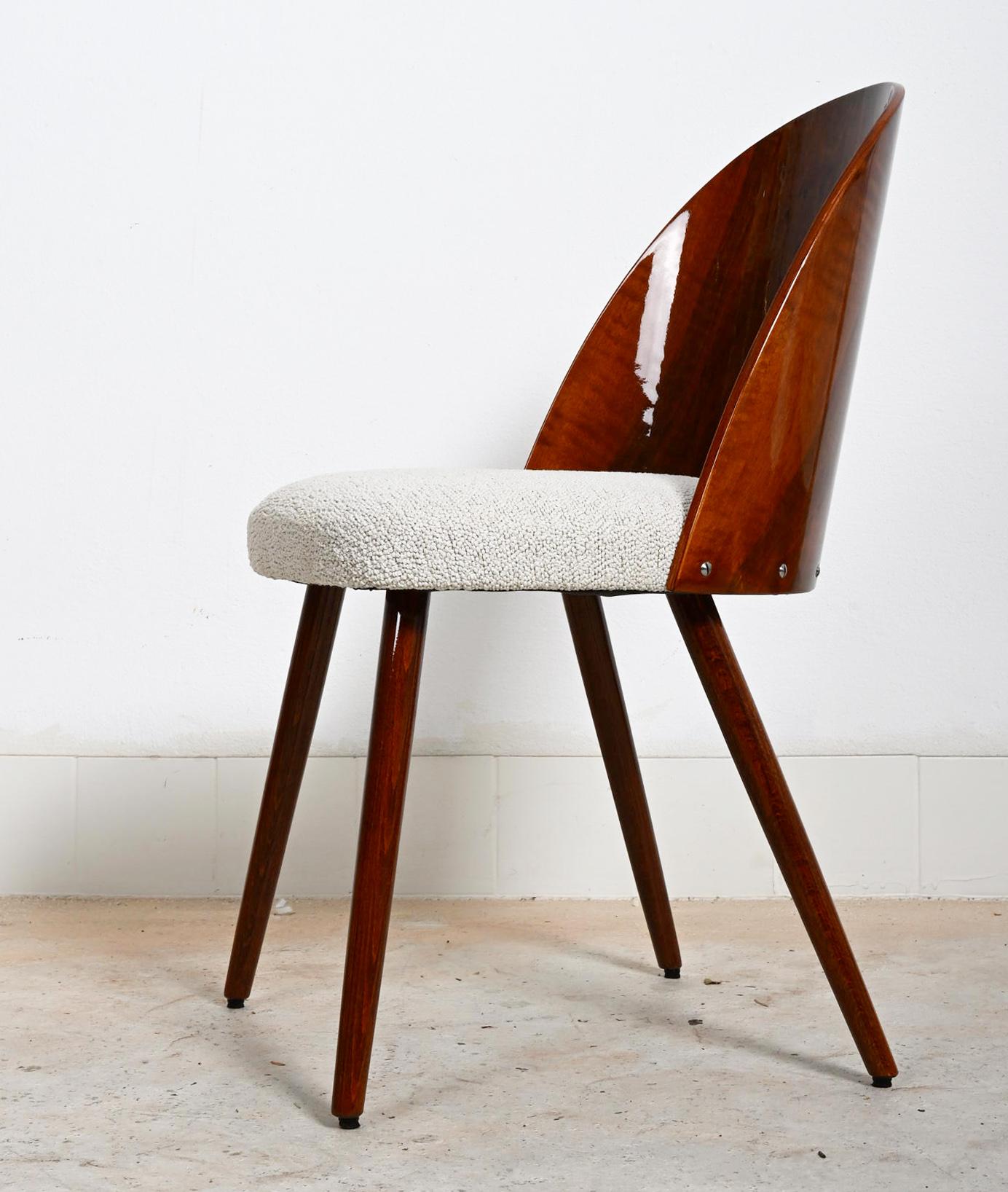 Czech Mid-Century Modern Walnut Dining Chairs by Antonin Suman For Sale