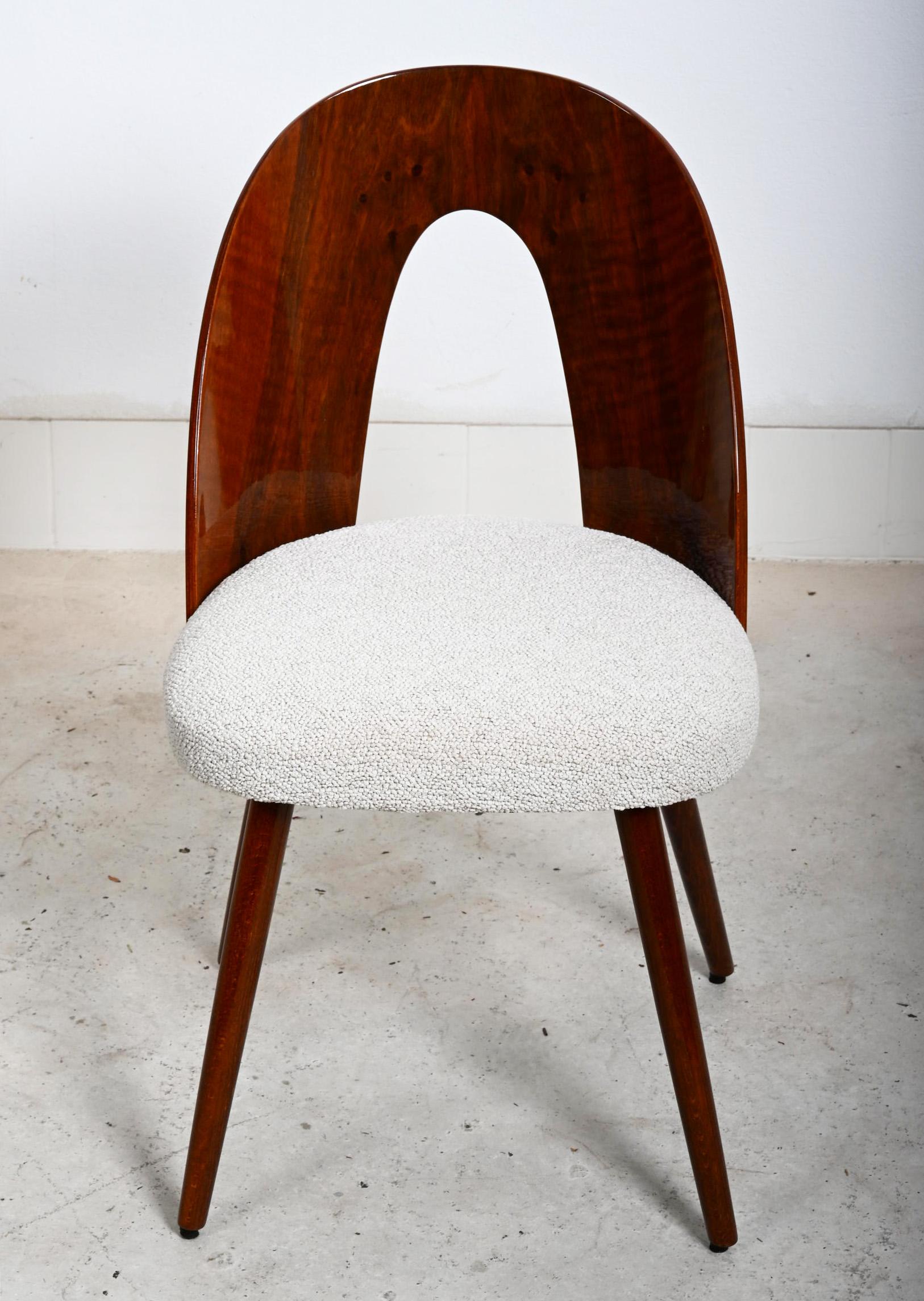 Mid-Century Modern Walnut Dining Chairs by Antonin Suman For Sale 3