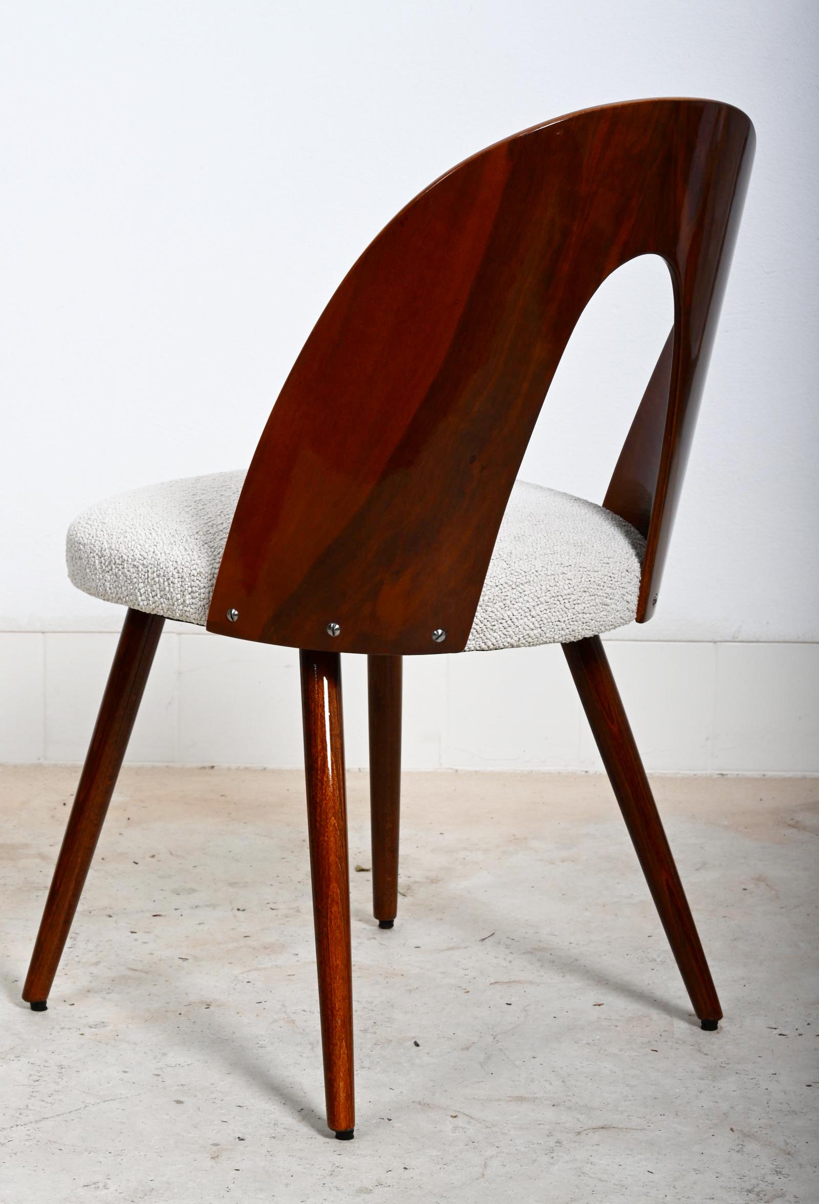 Mid-Century Modern Walnut Dining Chairs by Antonin Suman For Sale 4