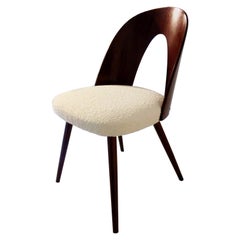 Chaise de salle à manger en noyer de style mi-siècle moderne par Antonin Suman