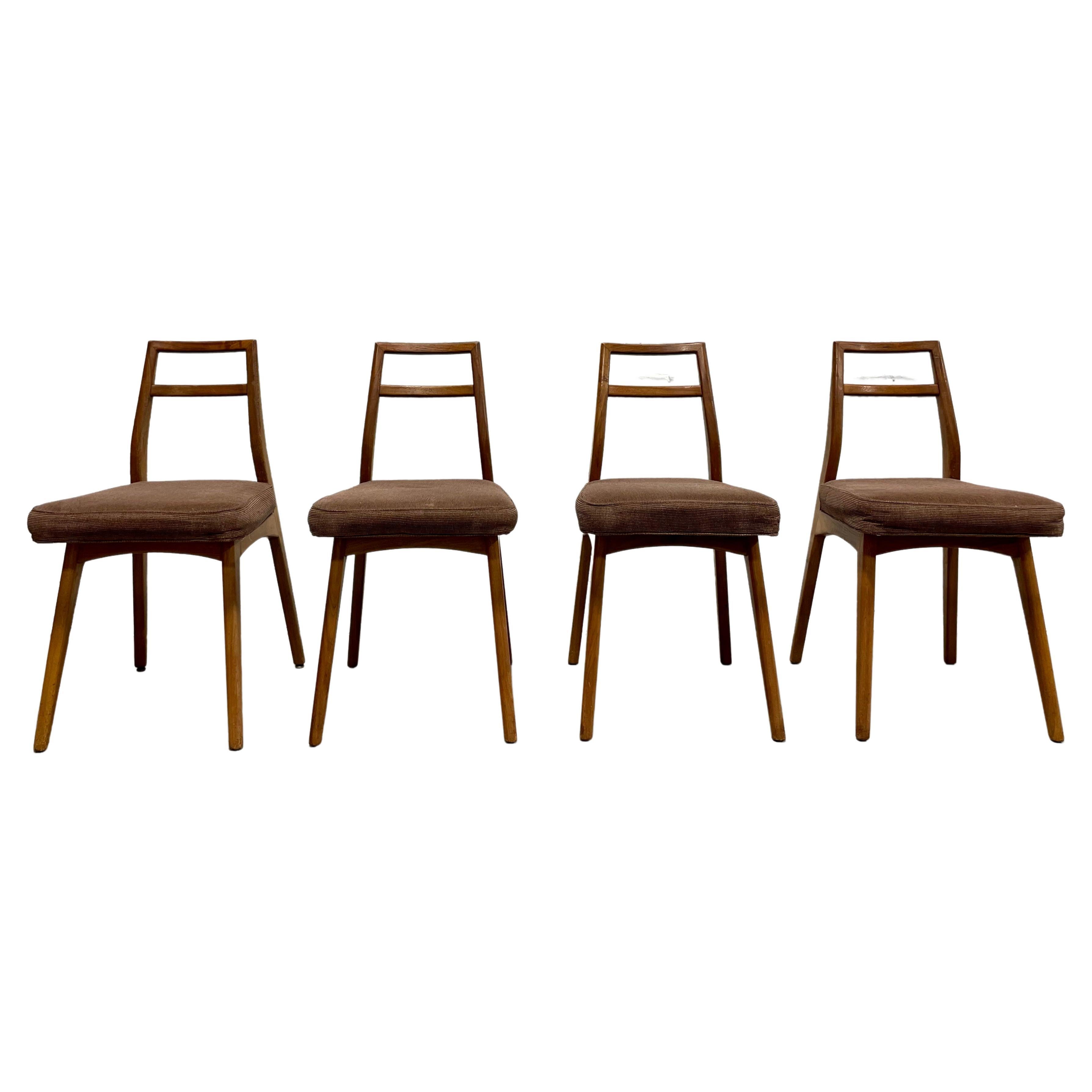 Mid-Century Modern Walnut Dining Chairs by Mel Smilow, Set of 4 For Sale