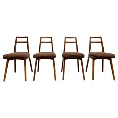 Mid-Century Modern Walnut Dining Chairs by Mel Smilow, Set of 4
