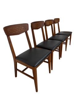 Mid-Century Modern Walnut Dining Chairs - Set of 4