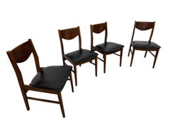 Mid-Century Modern Walnut Dining Chairs - Set of 4