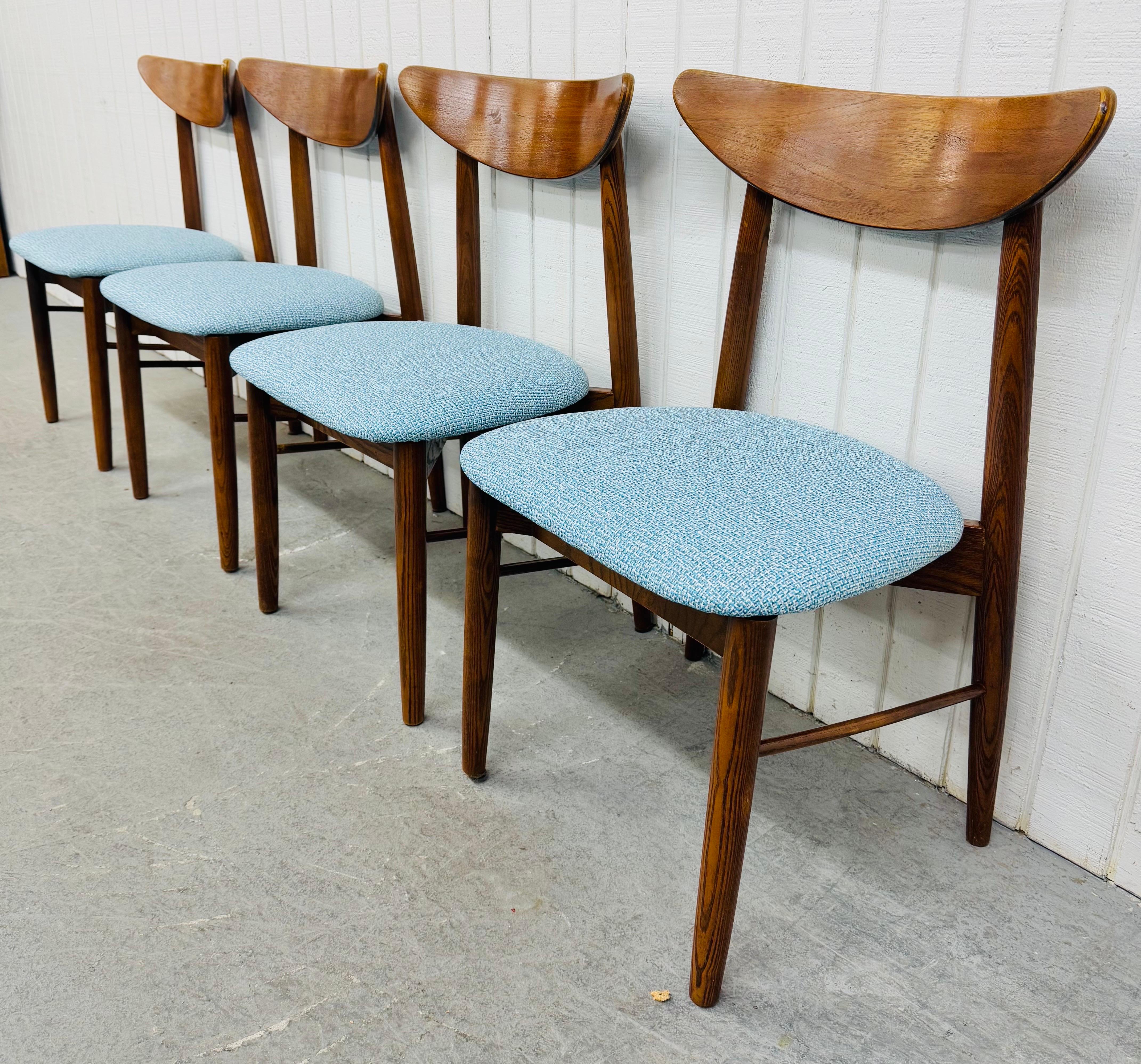 American Mid-Century Modern Walnut Dining Chairs - Set of 4