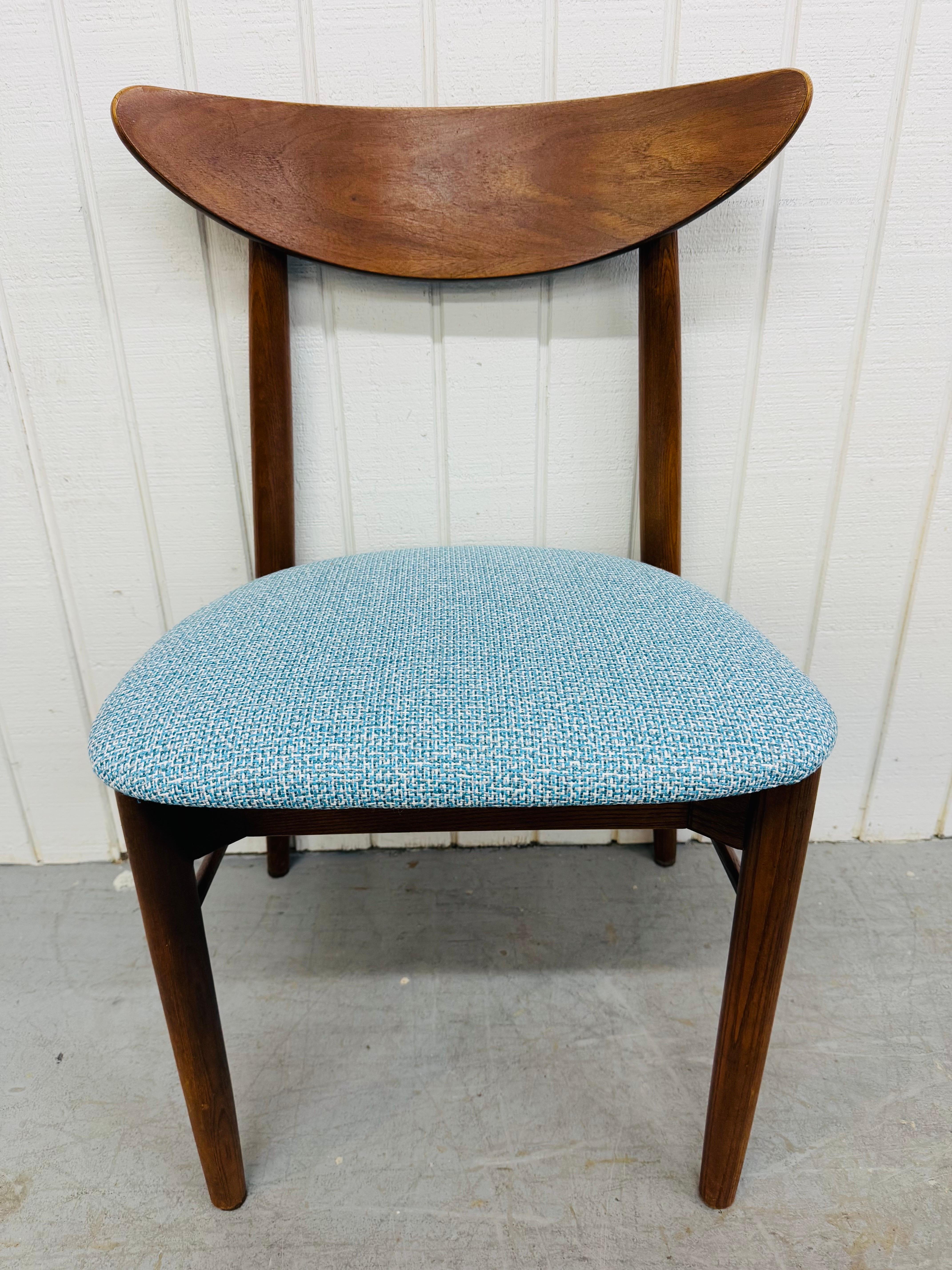 Upholstery Mid-Century Modern Walnut Dining Chairs - Set of 4