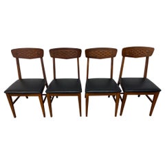 Mid-Century Modern Walnut Dining Chairs - Set of 4