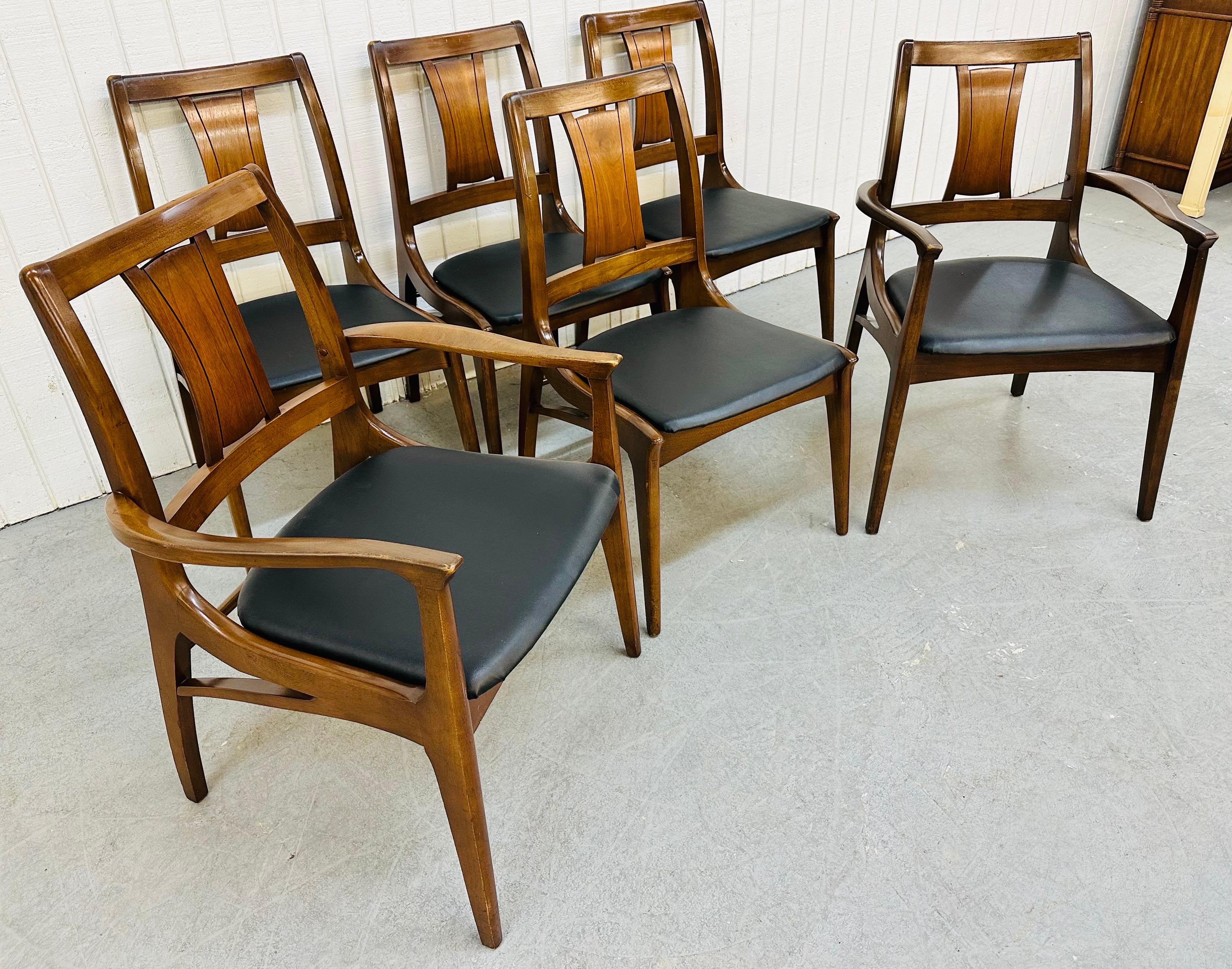 Mid-Century Modern Walnut Dining Chairs, Set of 6 For Sale at 1stDibs