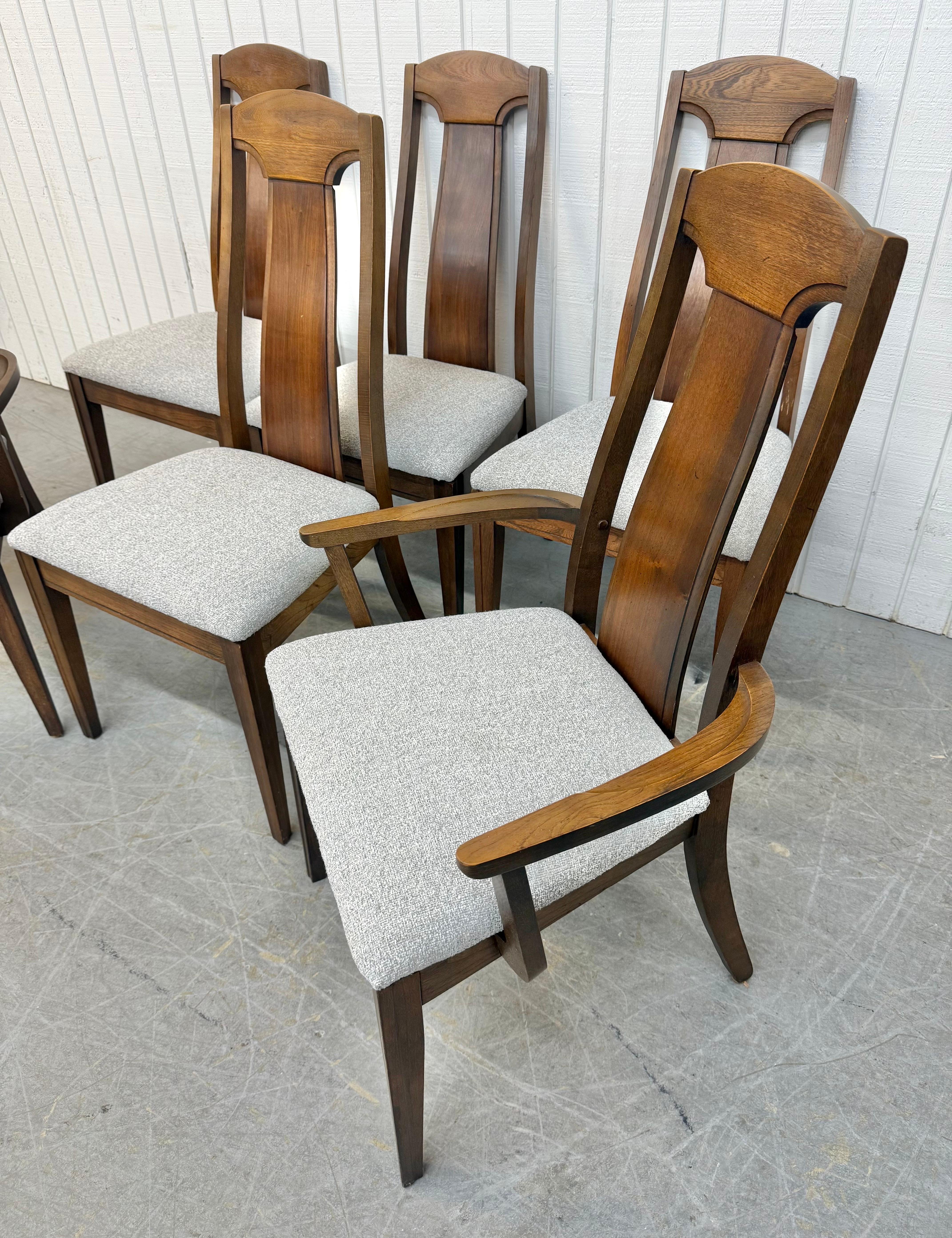 American Mid-Century Modern Walnut Dining Chairs - Set of 6 For Sale